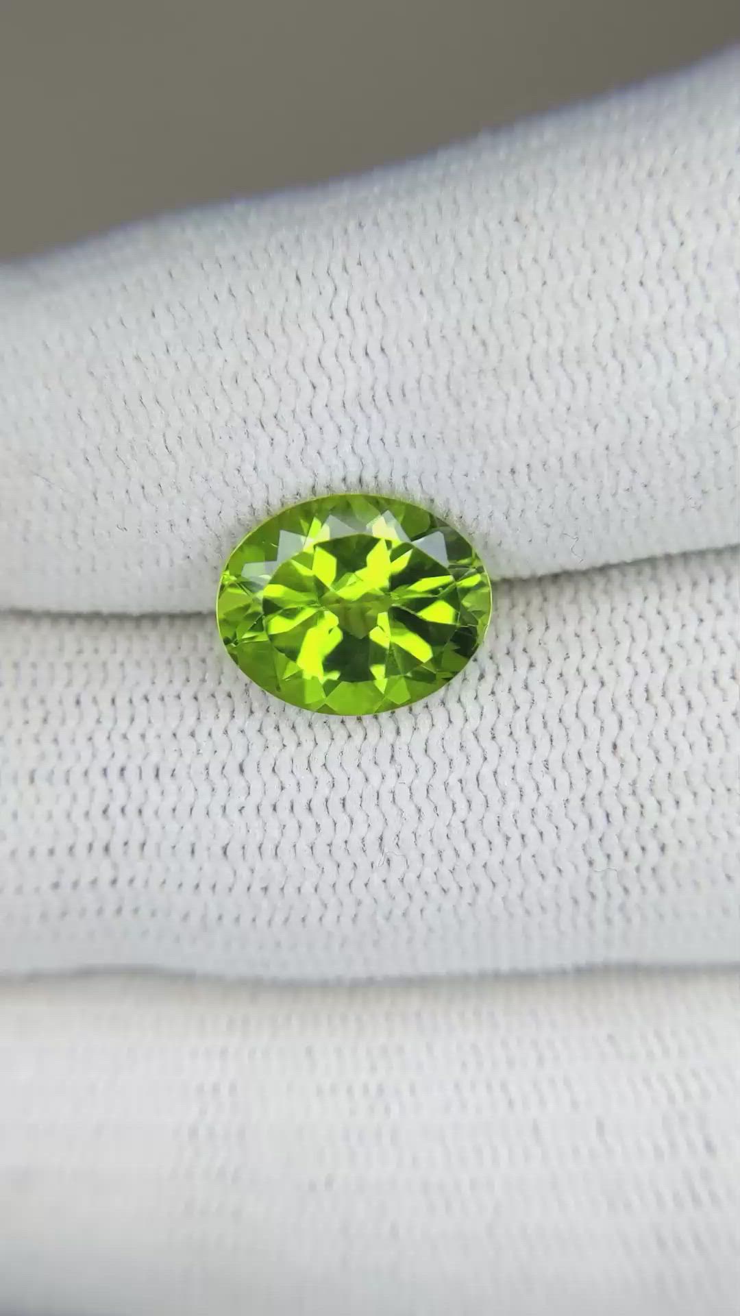 3.42 Ct. Peridot from Burma (Myanmar) Size Video