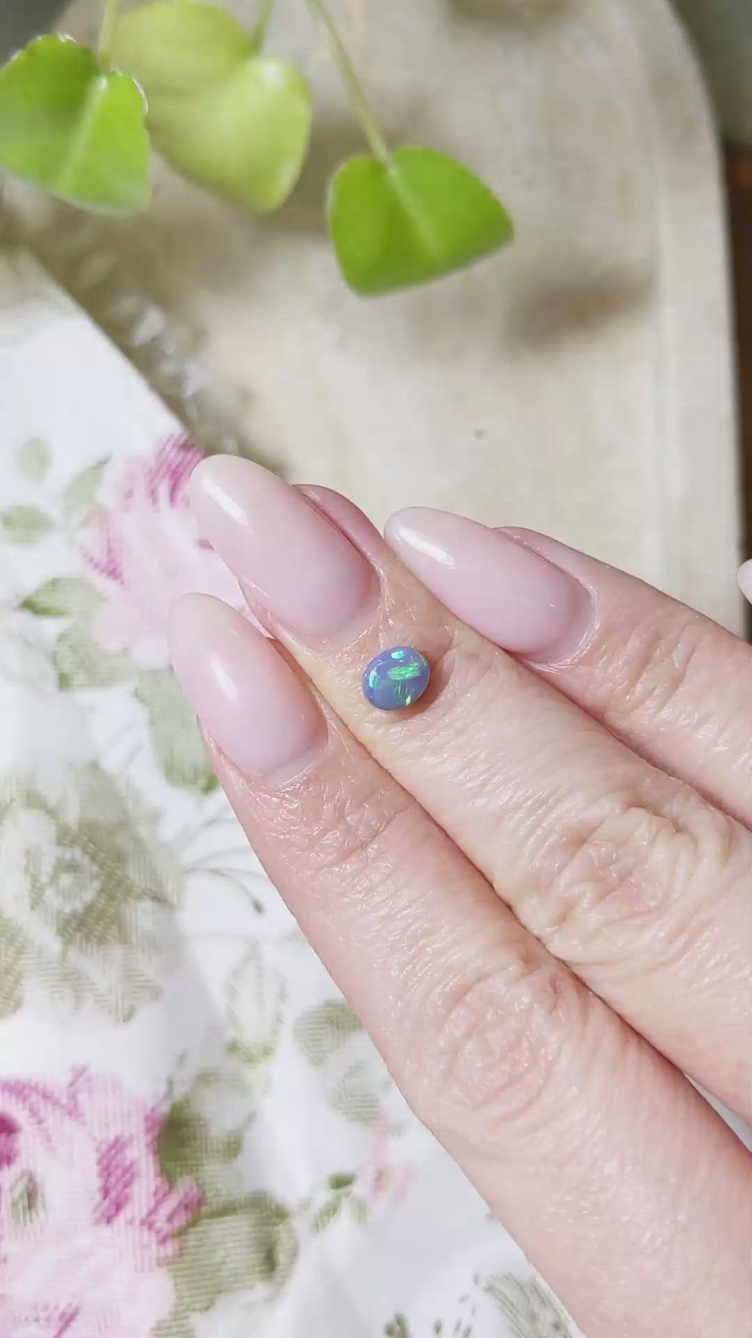 0.55 Ct. Cabochon Black Opal from Australia Size Video