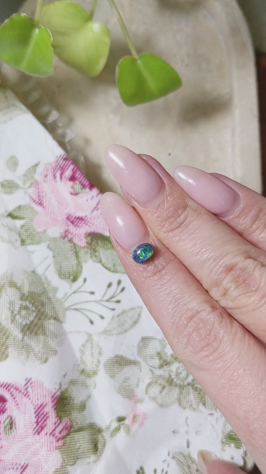 0.70 Ct. Cabochon Black Opal from Australia Size Video