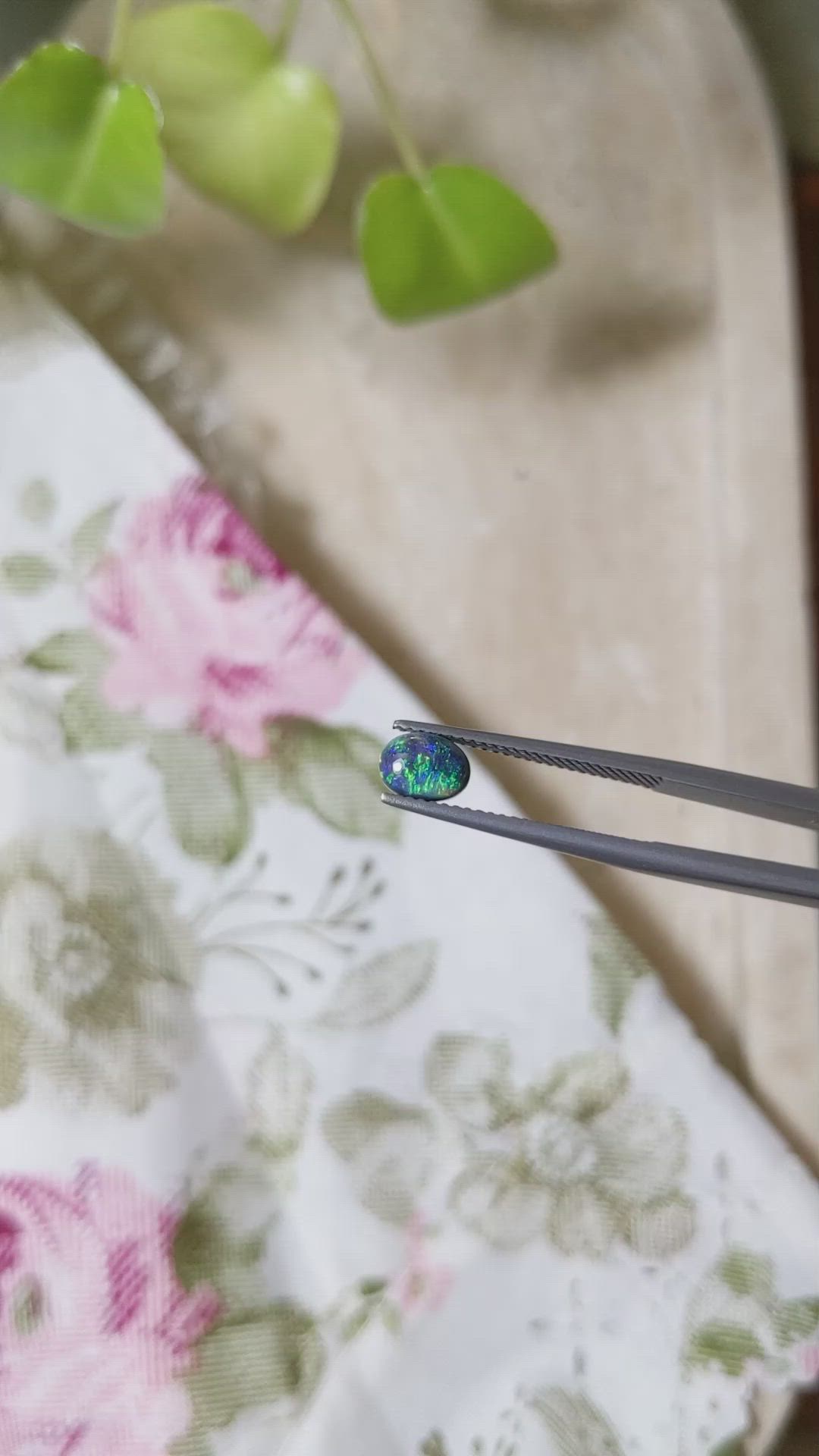 0.70 Ct. Cabochon Black Opal from Australia Size Video
