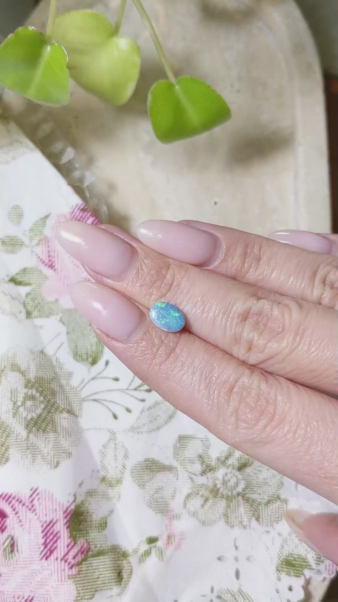 0.81 Ct. Cabochon Semi-Black Opal from Australia Size Video