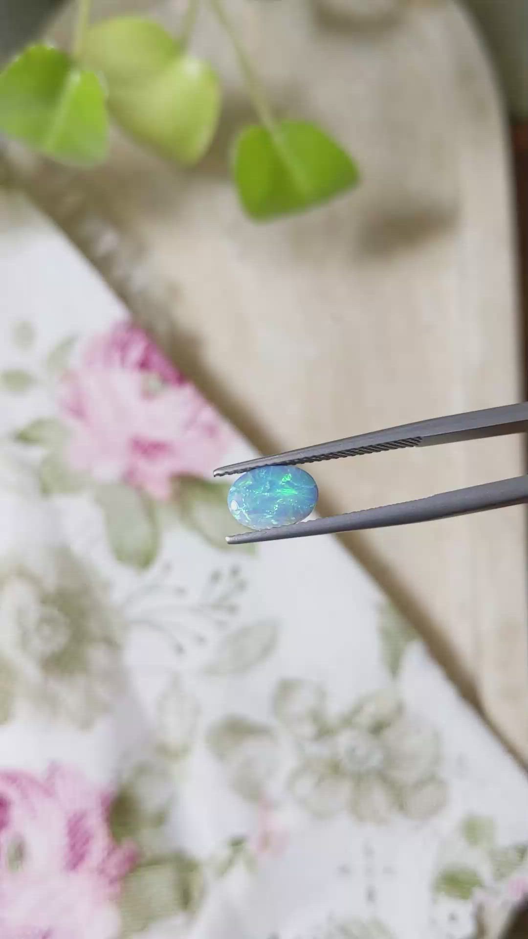 0.81 Ct. Cabochon Semi-Black Opal from Australia Size Video