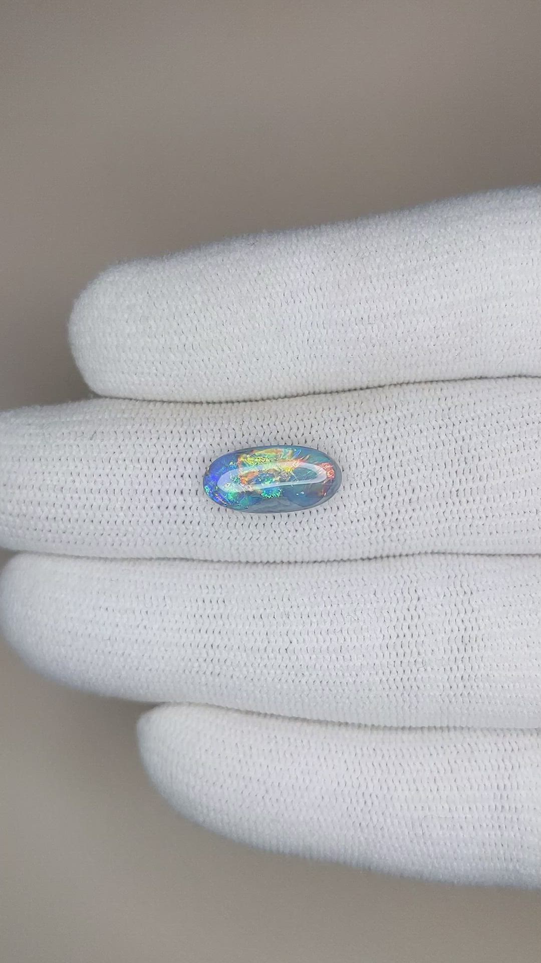 1.79 Ct. Cabochon Semi-Black Opal from Australia Size Video