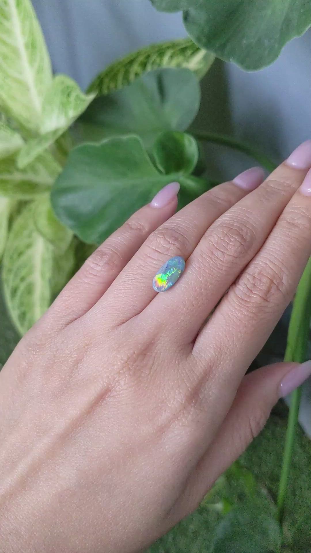 1.79 Ct. Cabochon Semi-Black Opal from Australia Size Video