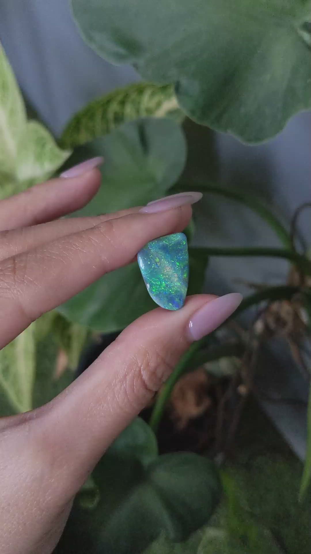 5.88 Ct. Cabochon Semi-Black Opal from Australia Size Video