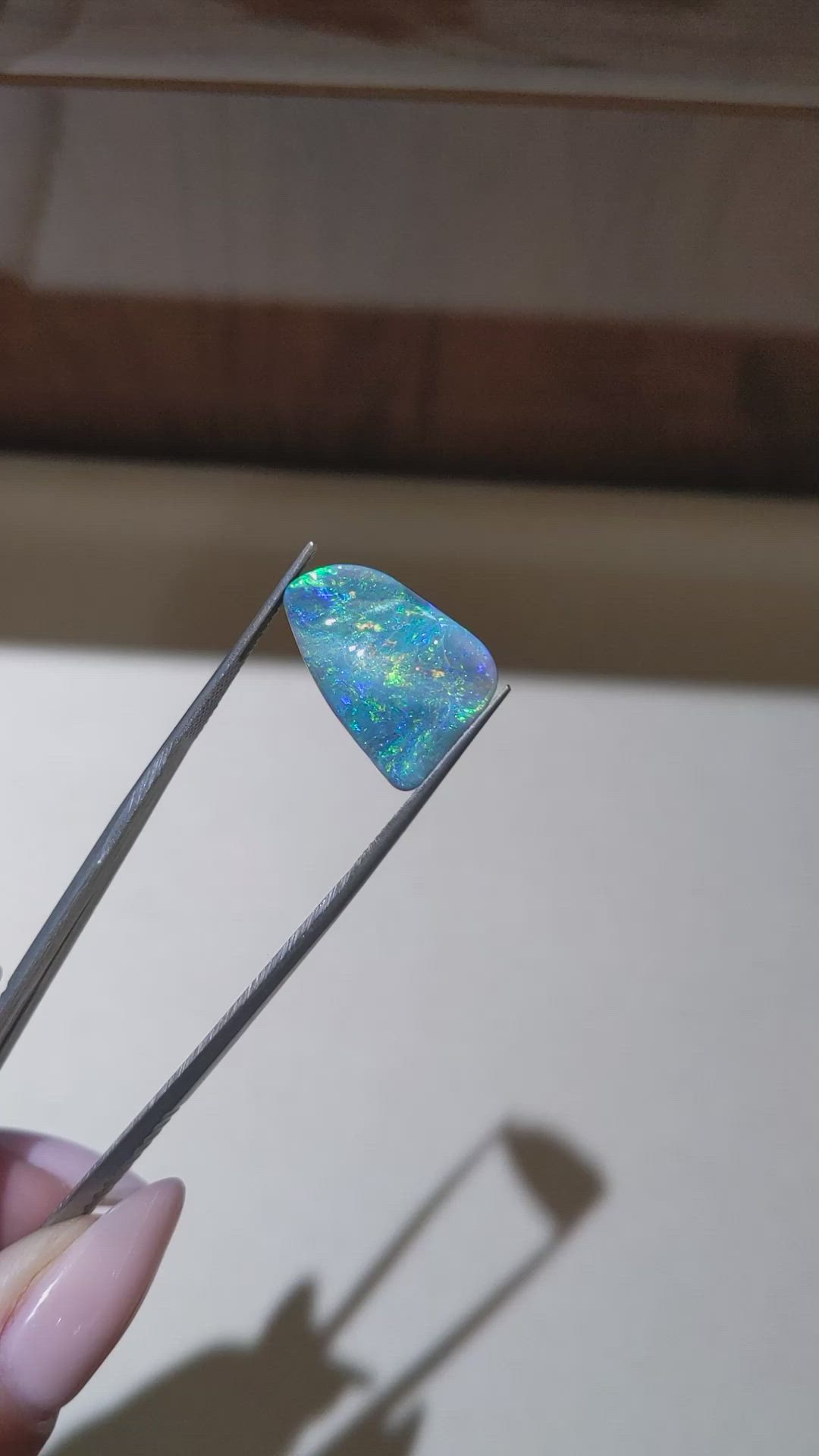 5.88 Ct. Multi Color Cabochon Semi-Black Opal from Australia Size Video