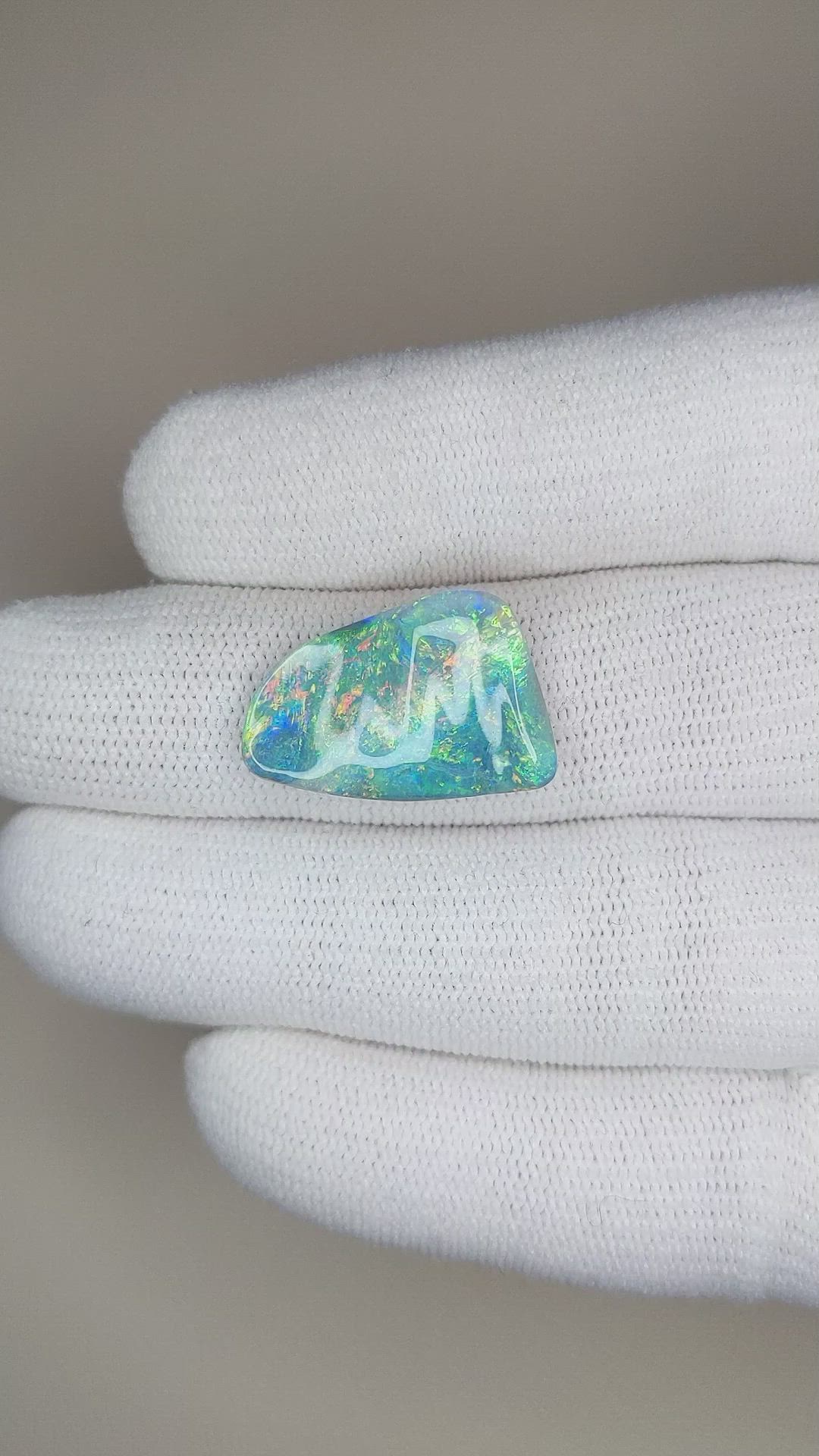 5.88 Ct. Cabochon Semi-Black Opal from Australia Size Video