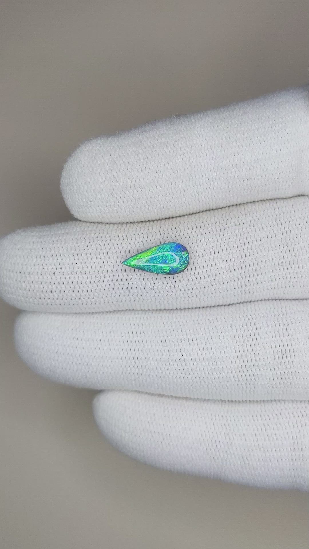 1.05 Ct. Cabochon Black Opal from Australia Size Video