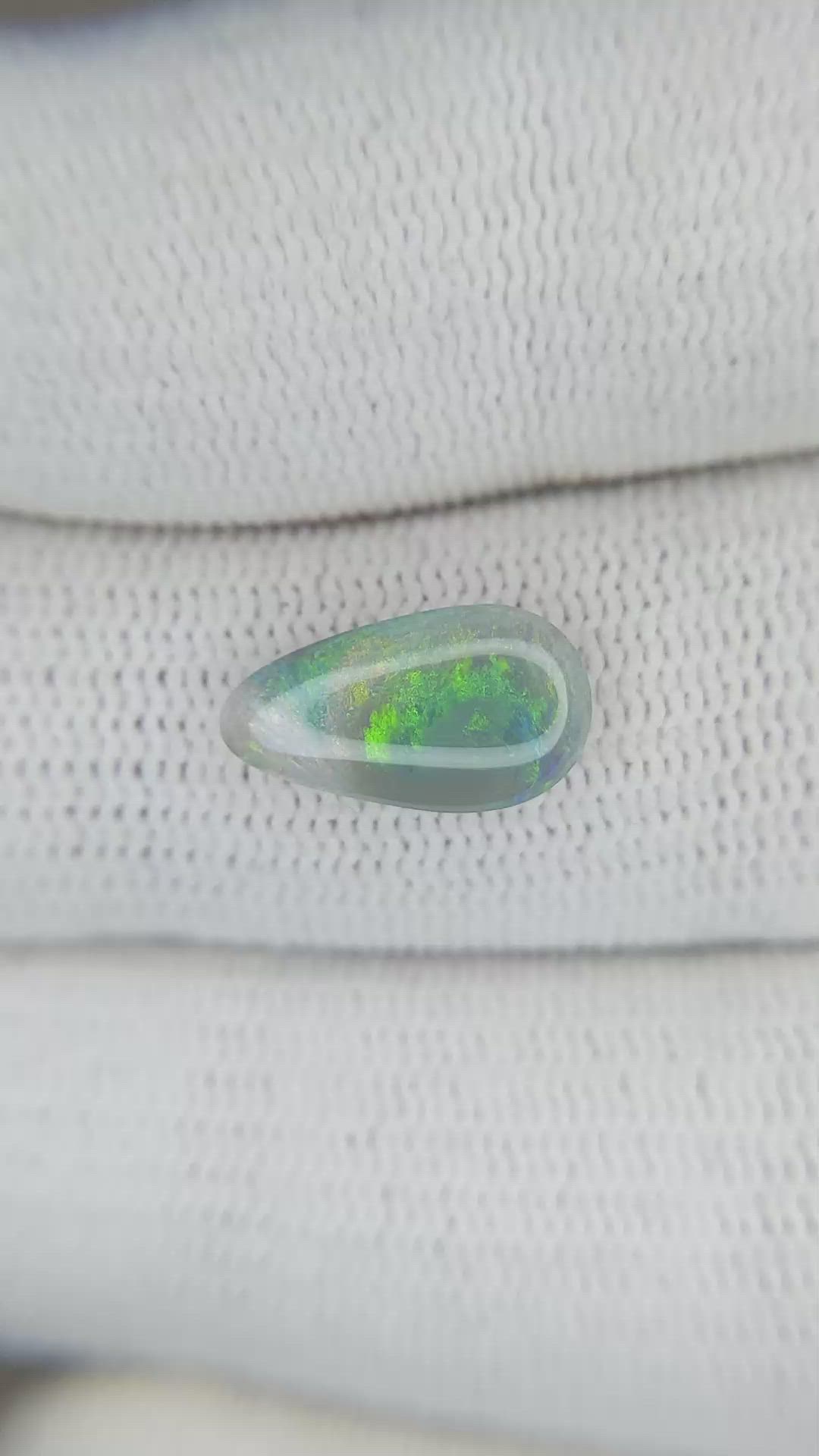 1.11 Ct. Cabochon Semi-Black Opal from Australia Size Video