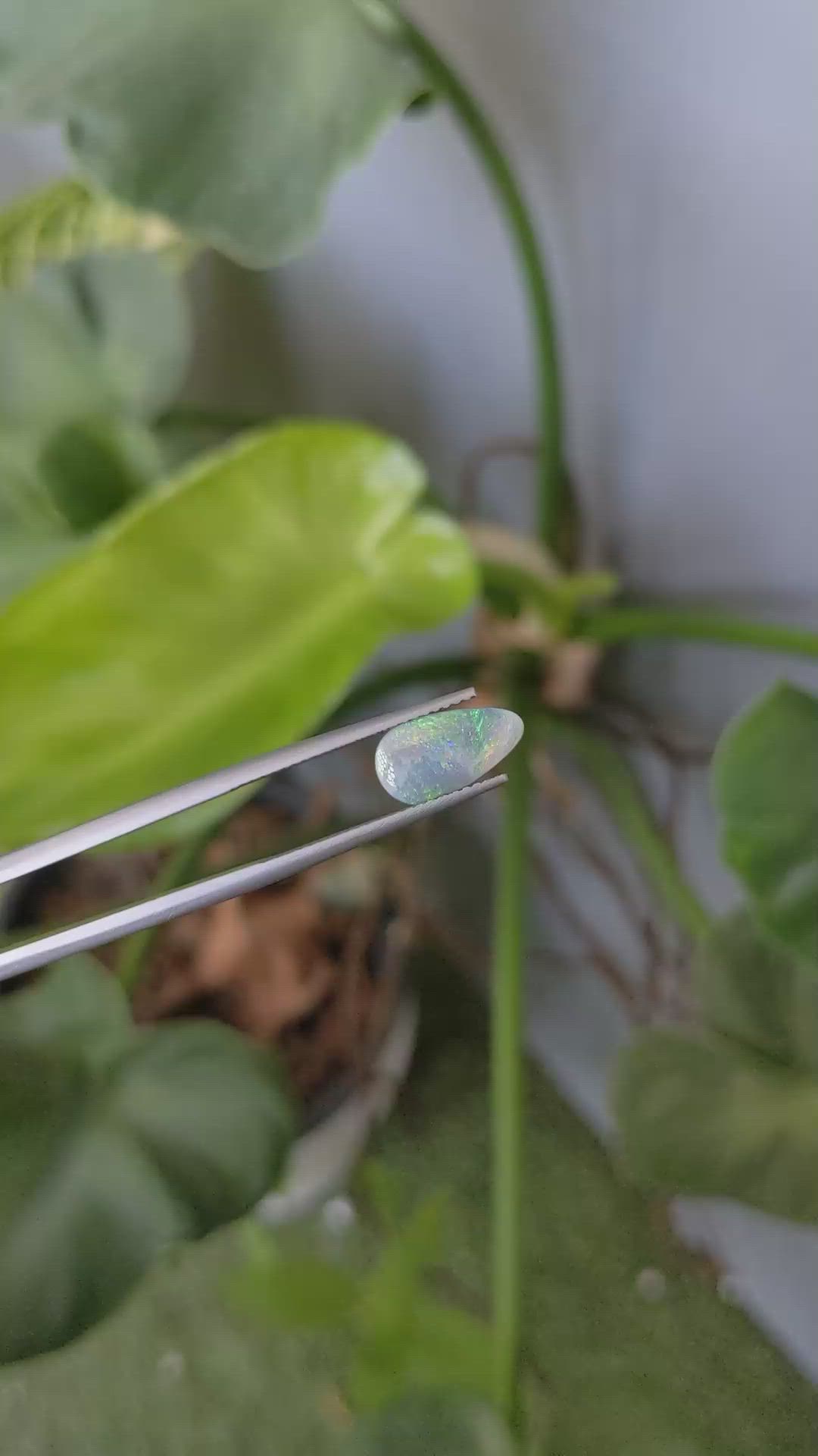 1.11 Ct. Cabochon Semi-Black Opal from Australia Size Video