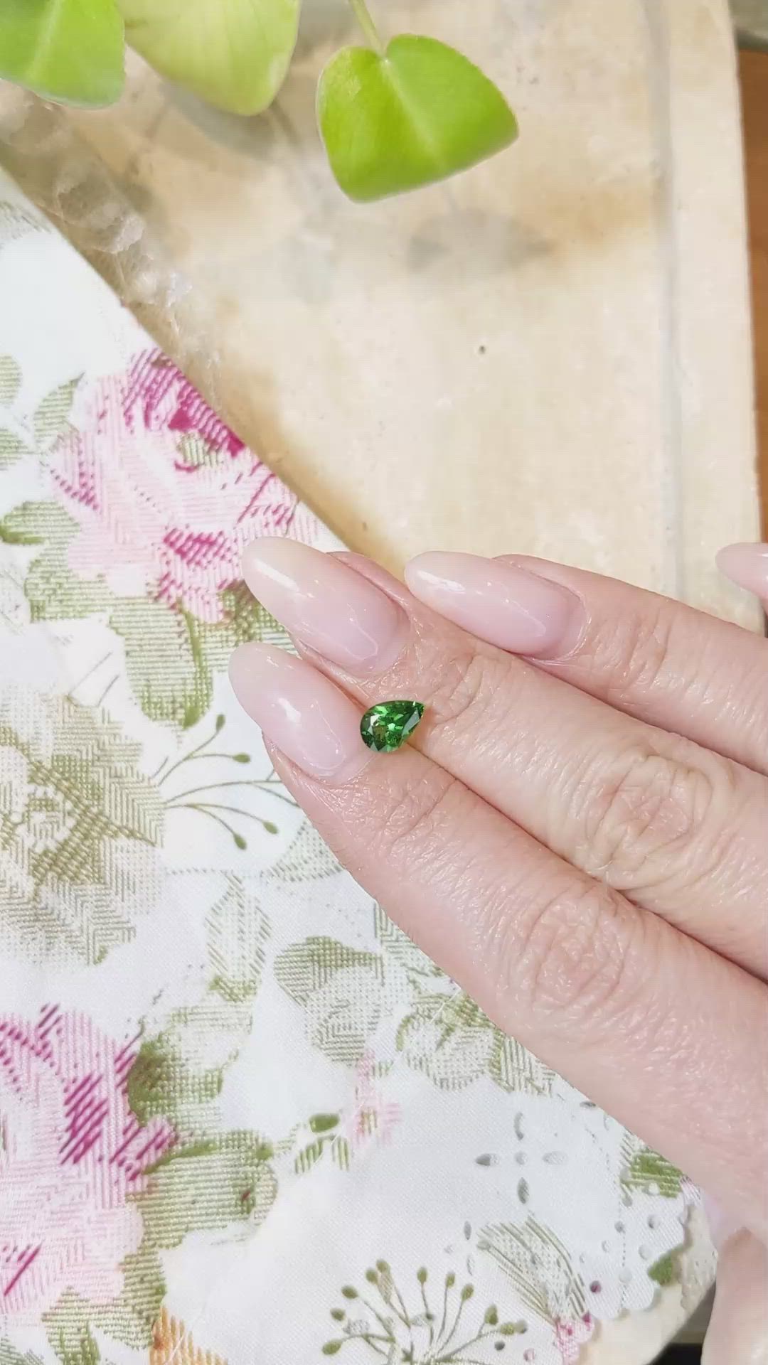 1.01 Ct. Tsavorite Garnet from Tanzania Size Video