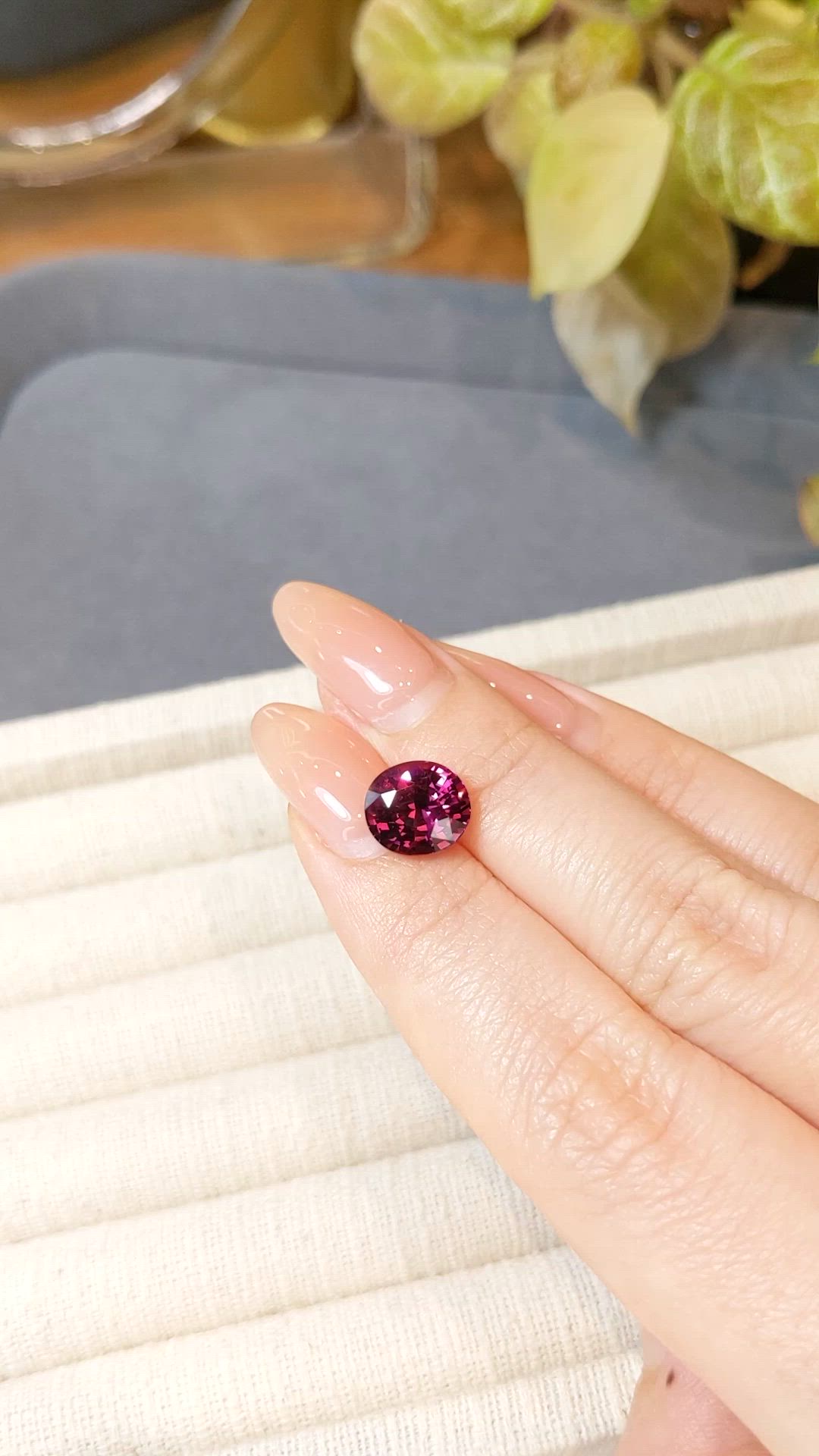 3.97 Ct. Reddish Pink Garnet from Ceylon (Sri Lanka) Size Video