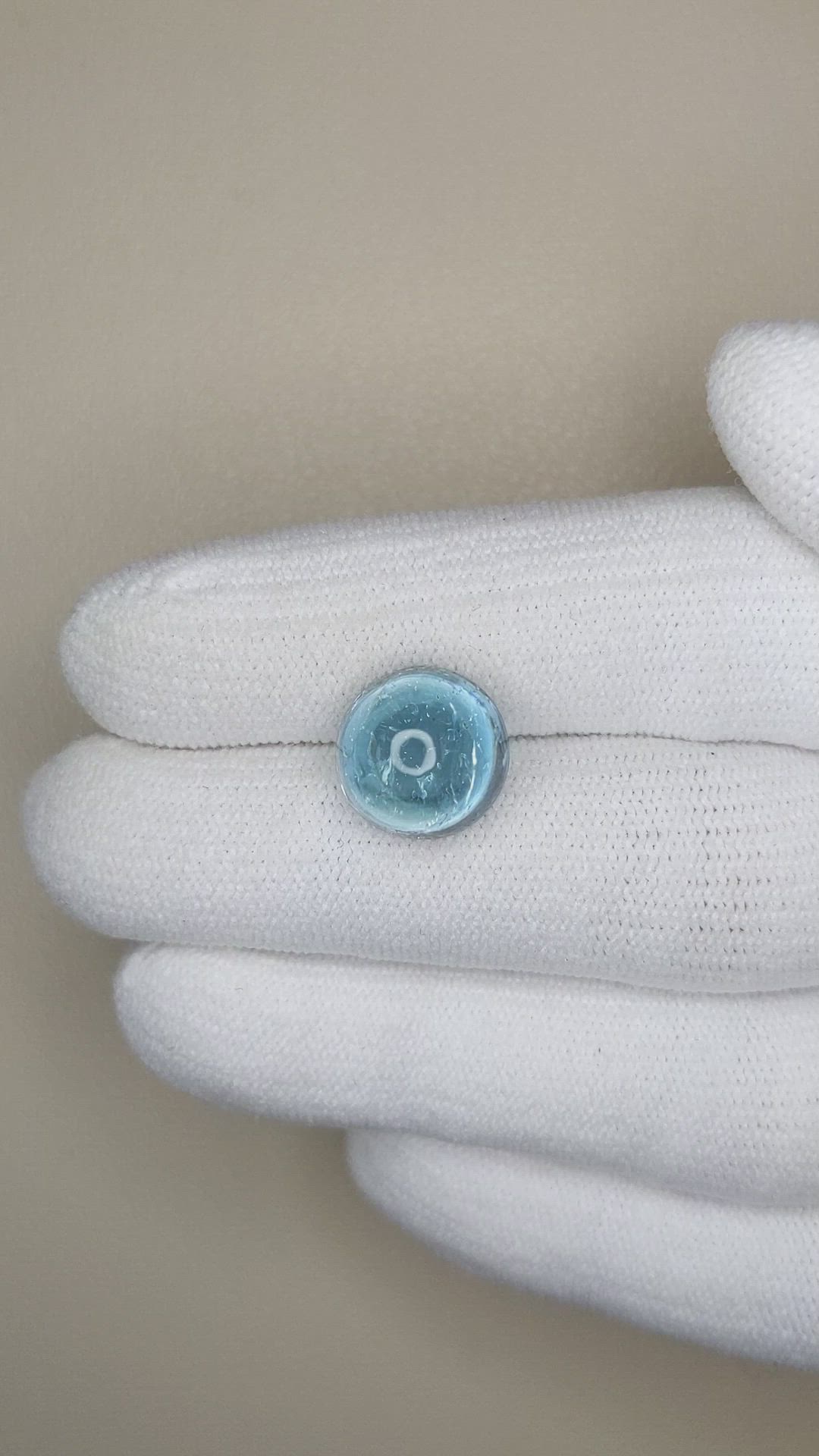 7.11 Ct. Cabochon Aquamarine from Madagascar Size Video