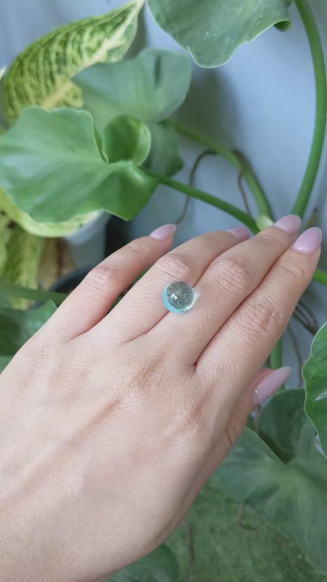 7.11 Ct. Cabochon Aquamarine from Madagascar Size Video