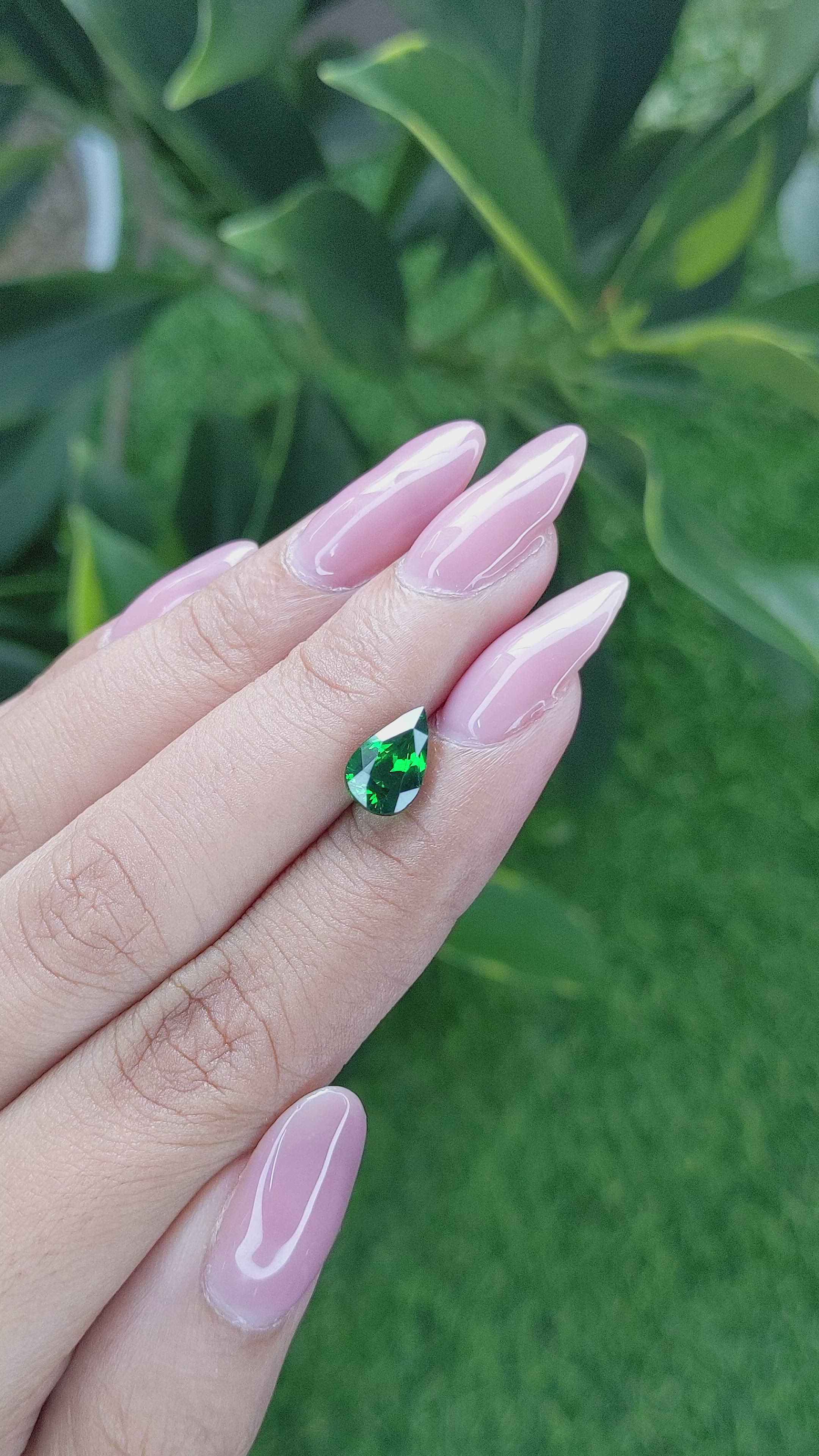 2.02 Ct. Tsavorite Garnet from Tanzania Size Video