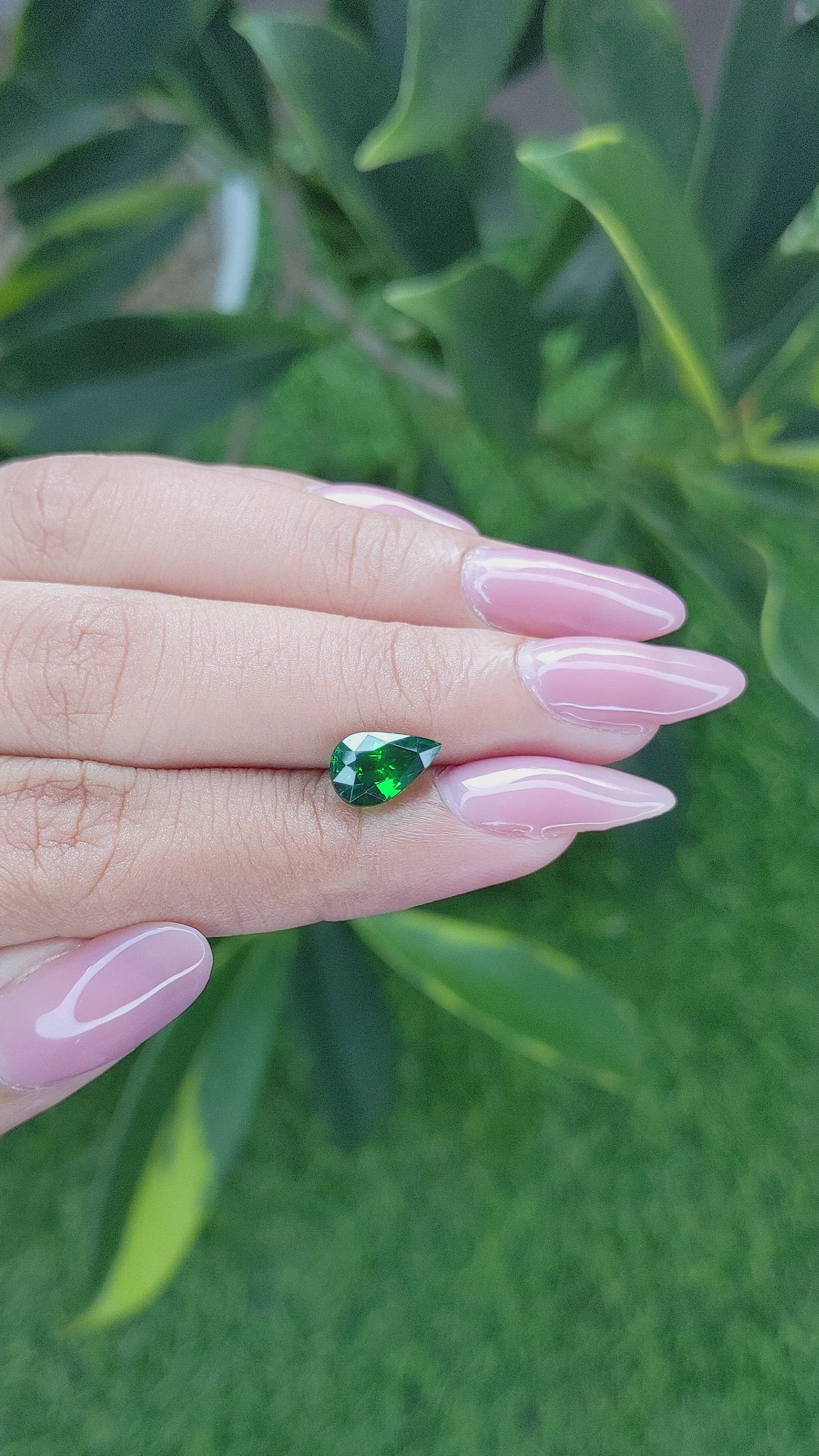 2.02 Ct. Tsavorite Garnet from Tanzania Size Video