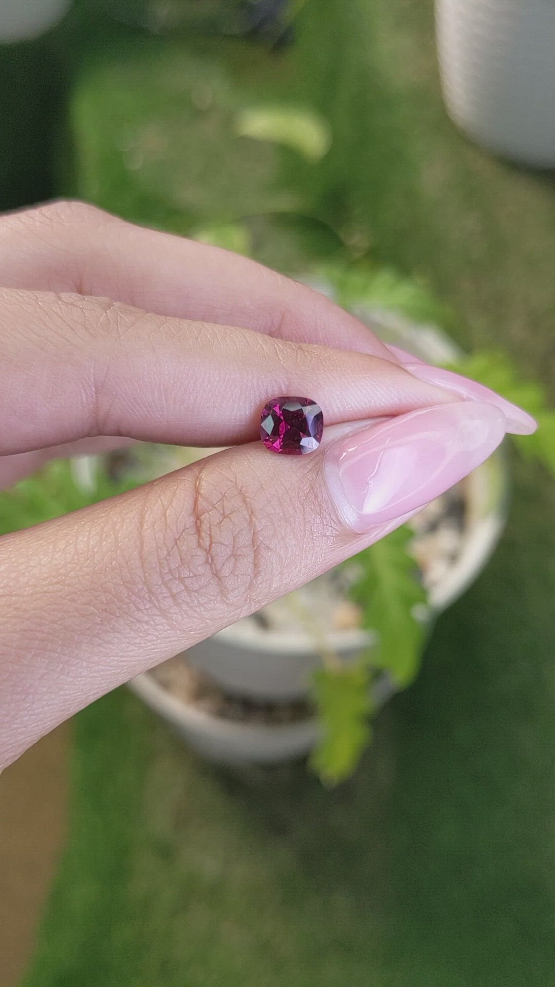 1.35 Ct. Garnet from Ceylon (Sri Lanka) Size Video