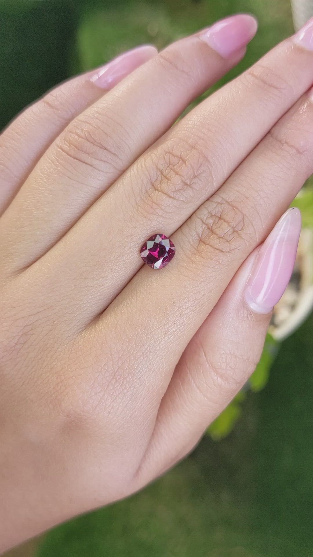 1.35 Ct. Garnet from Ceylon (Sri Lanka) Size Video