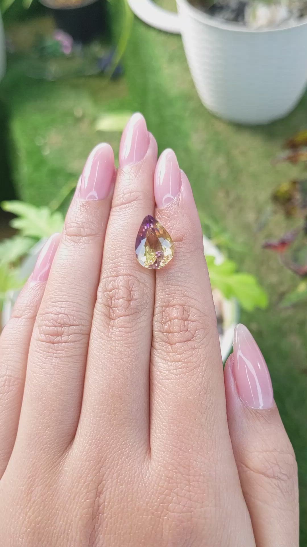 5.37 Ct. Ametrine from Ceylon (Sri Lanka) Size Video