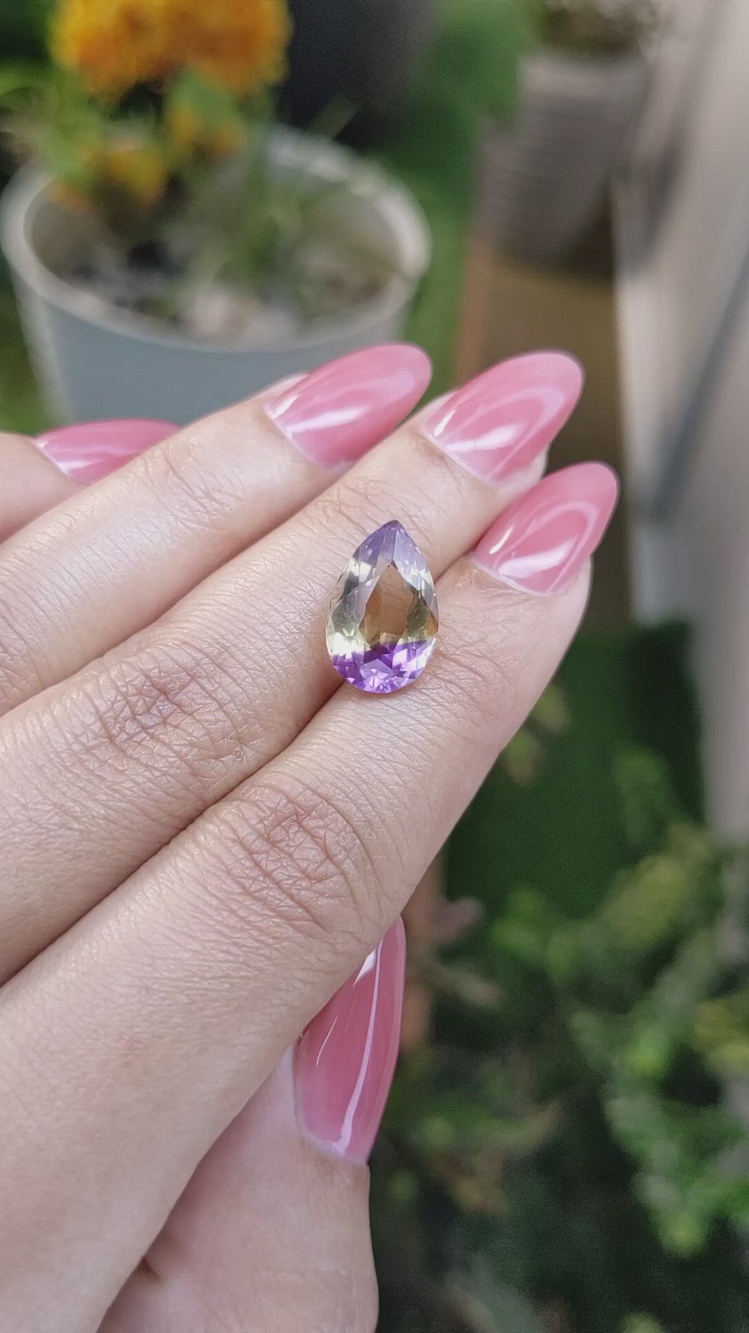 4.87 Ct. Ametrine from Ceylon (Sri Lanka) Size Video