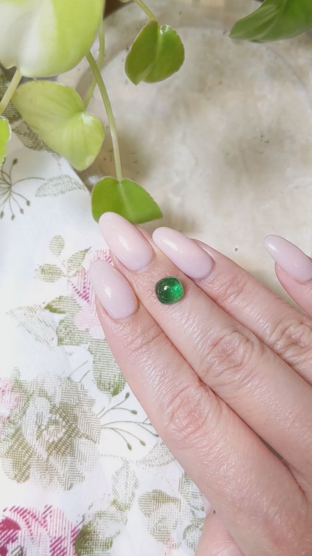 3.12 Ct. Cabochon Tsavorite Garnet from Tanzania Size Video