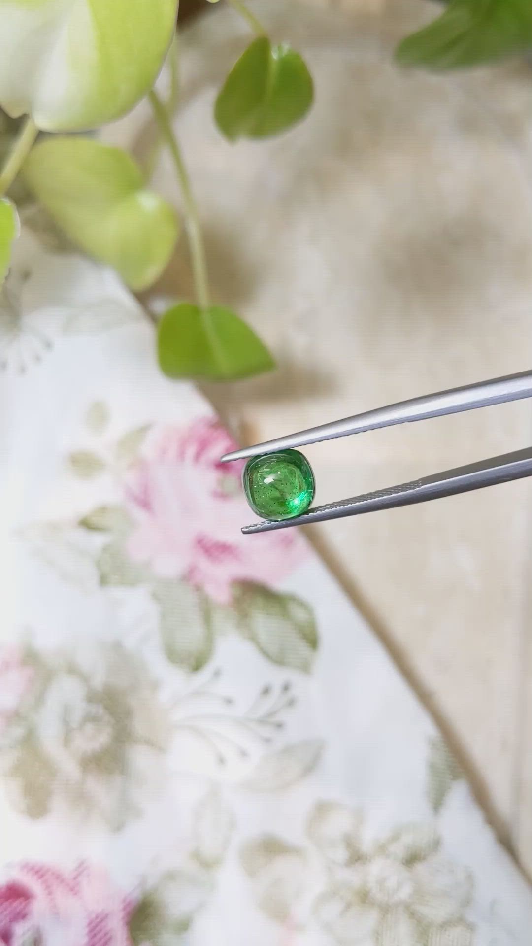3.12 Ct. Cabochon Tsavorite Garnet from Tanzania Size Video