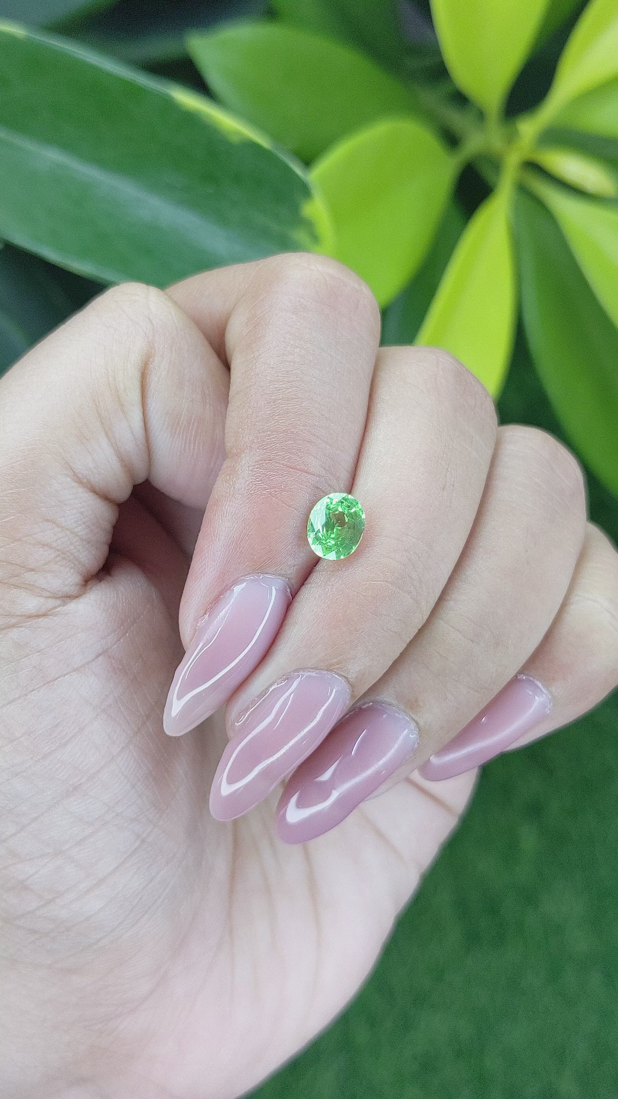 1.04 Ct. Tsavorite Garnet from Tanzania Size Video