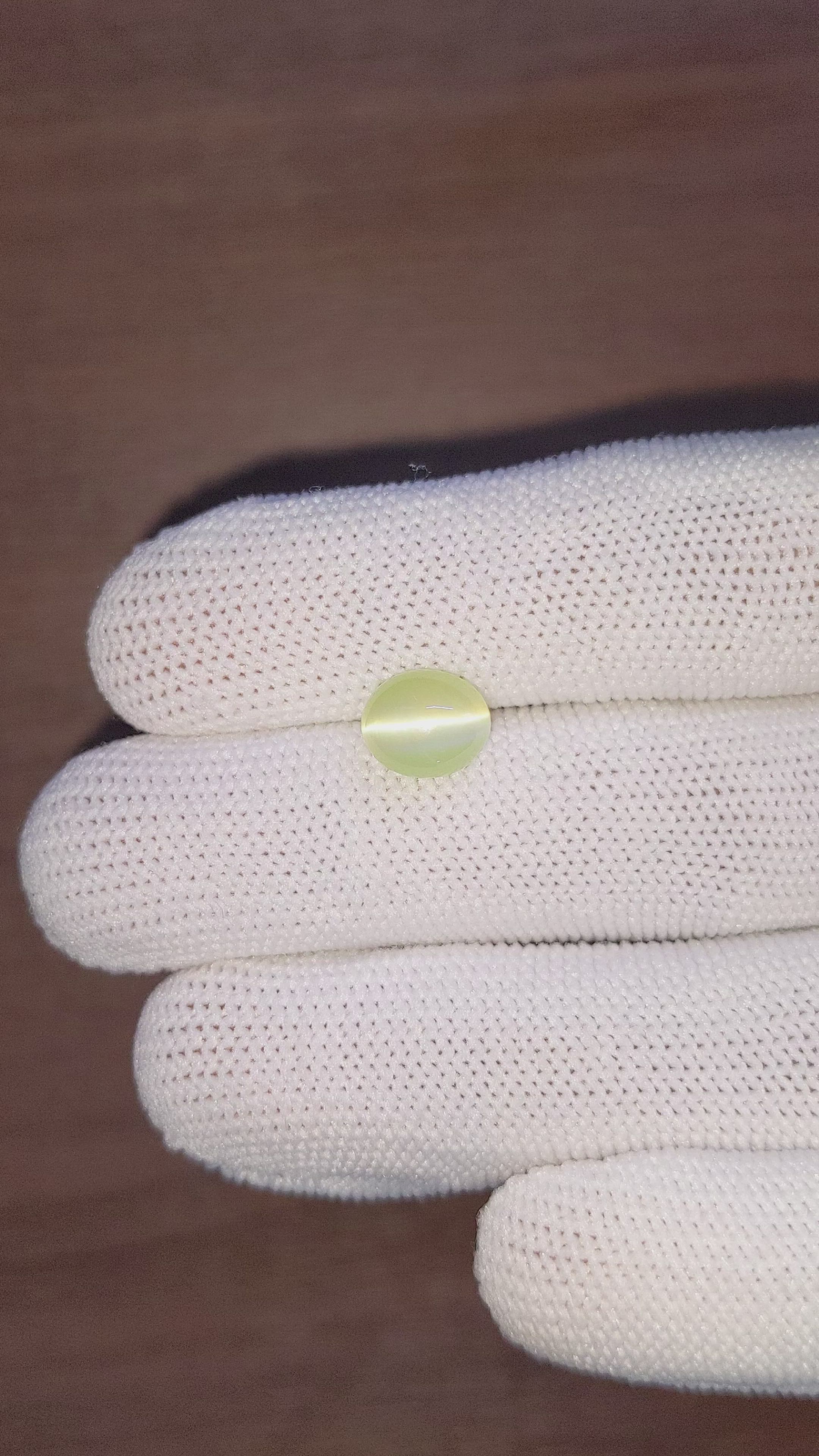 4.40 Ct. Cabochon Chrysoberyl from Ceylon (Sri Lanka) Size Video