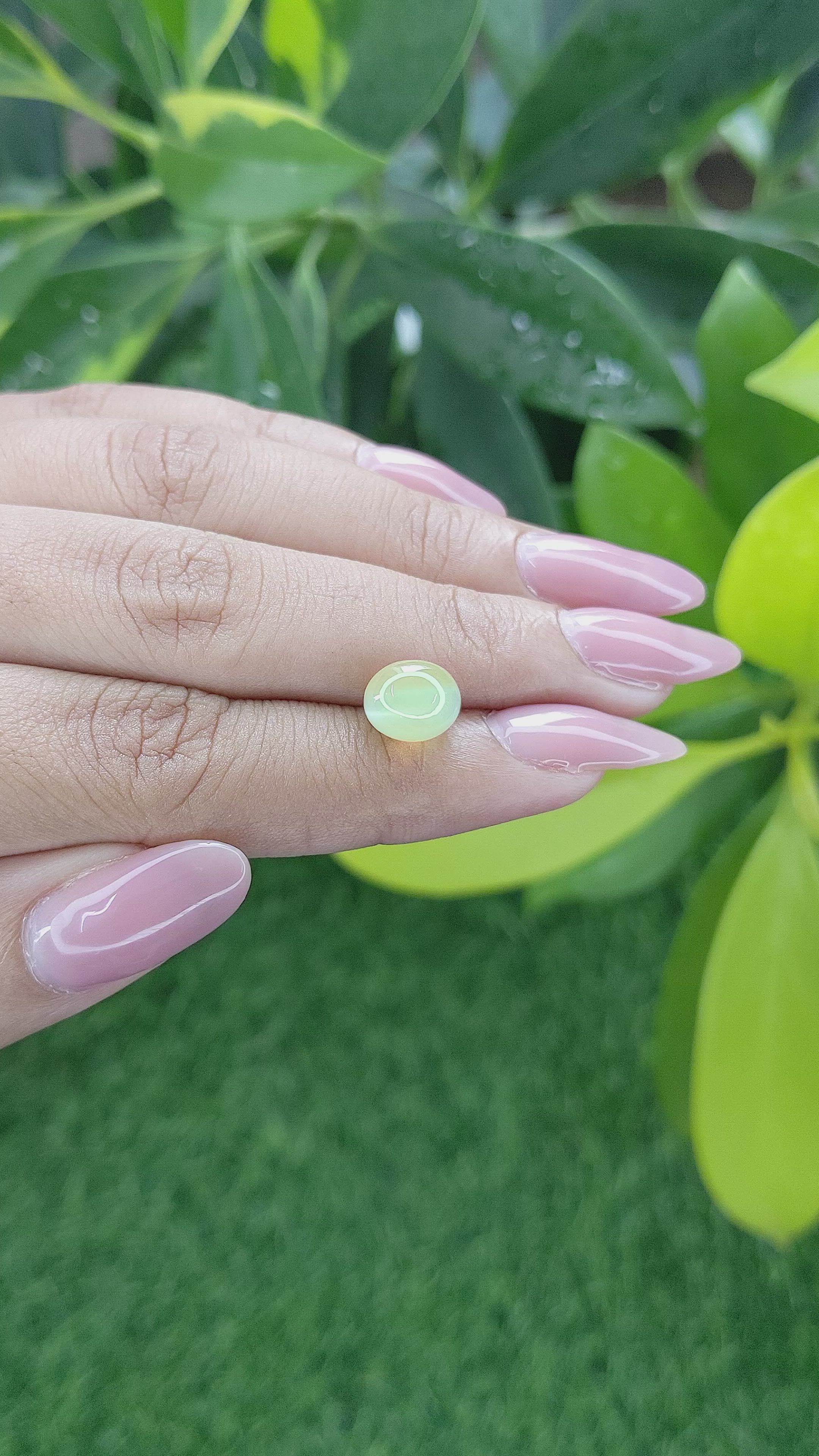 4.40 Ct. Cabochon Chrysoberyl from Ceylon (Sri Lanka) Size Video