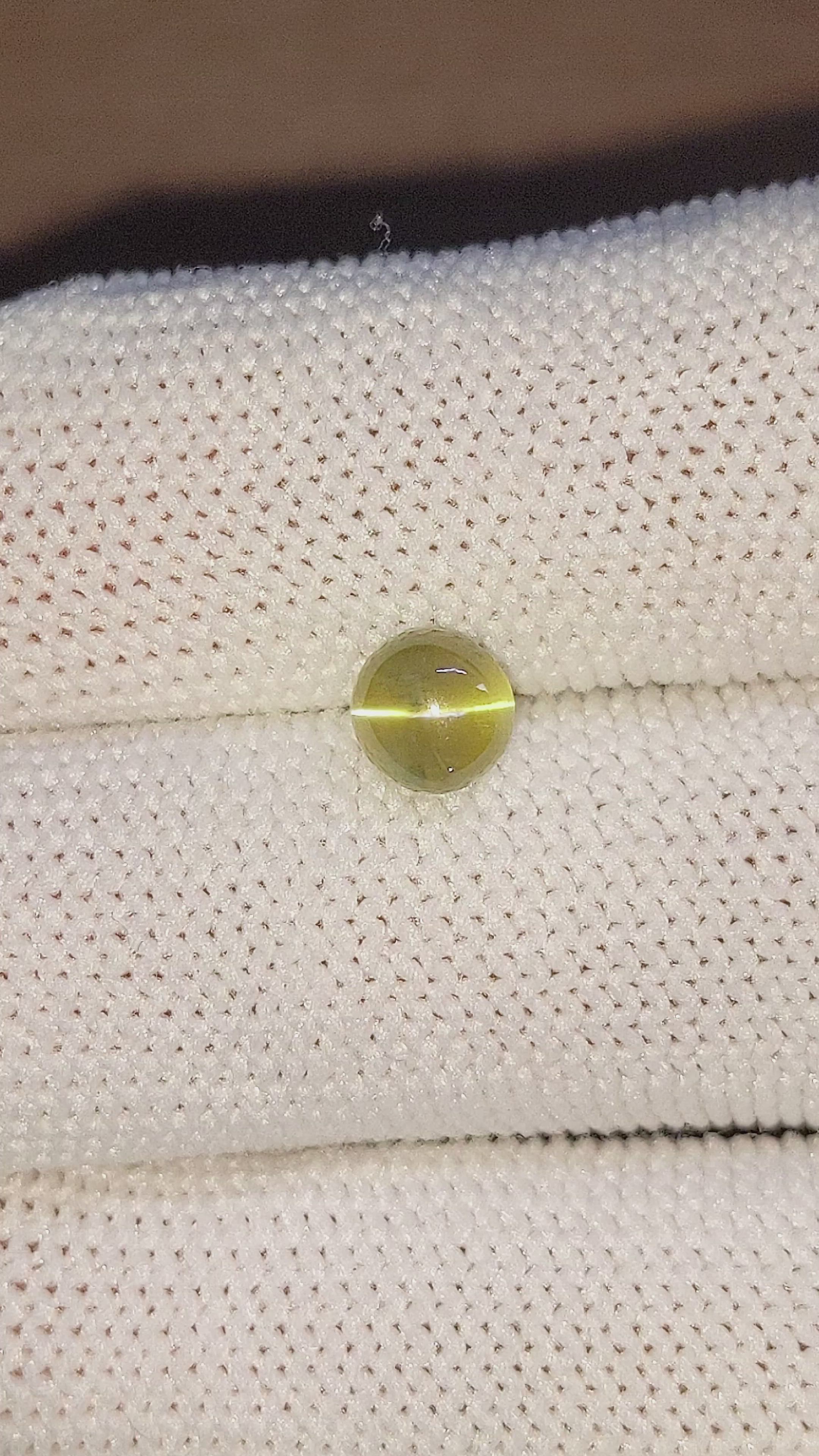 1.72 Ct. Cabochon Chrysoberyl from Ceylon (Sri Lanka) Size Video