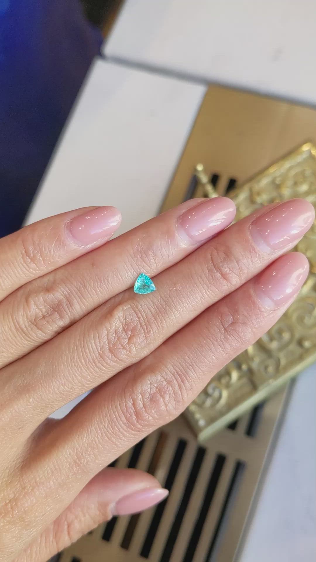 0.38 Ct. Paraiba Tourmaline from Brazil Size Video