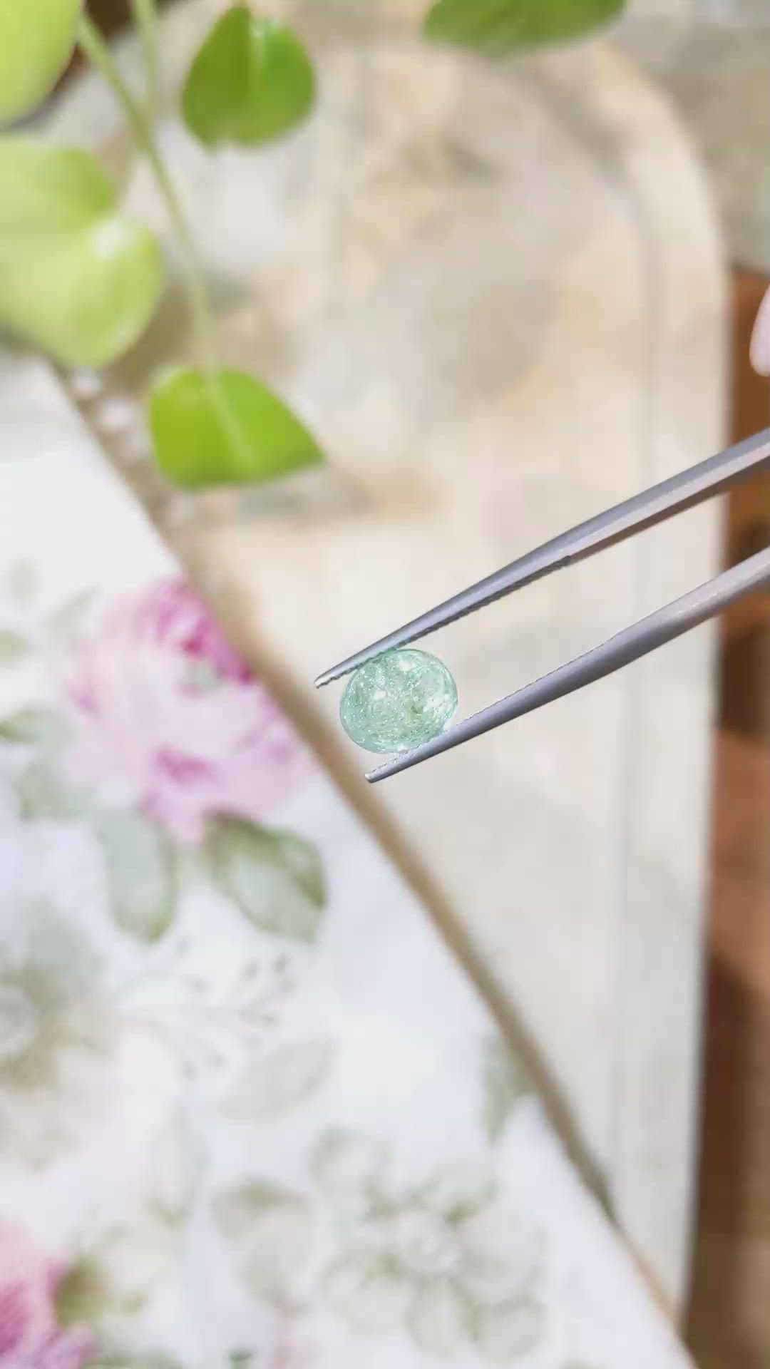 2.35 Ct. Cabochon Paraiba Tourmaline from Nigeria Size Video