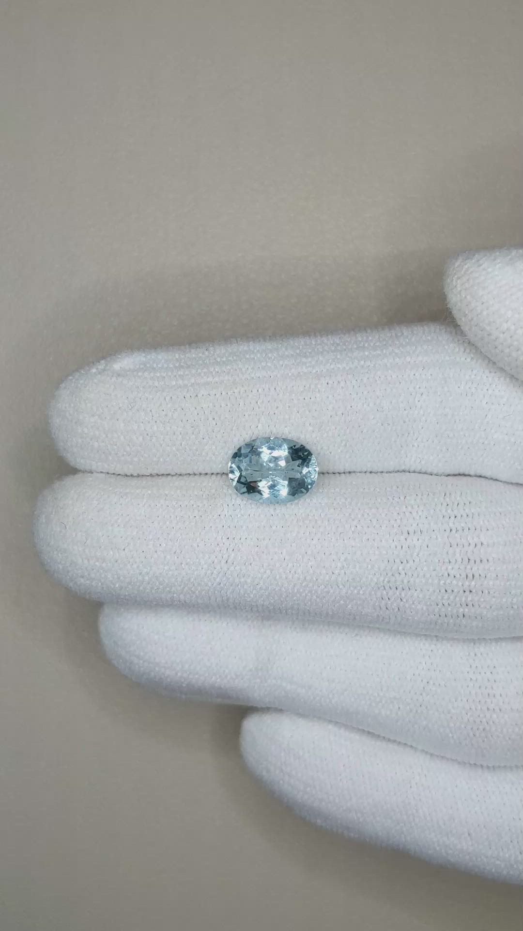 1.58 Ct. Aquamarine from Brazil Size Video