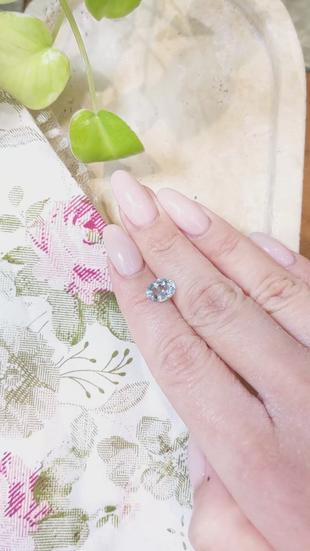 1.58 Ct. Aquamarine from Brazil Size Video