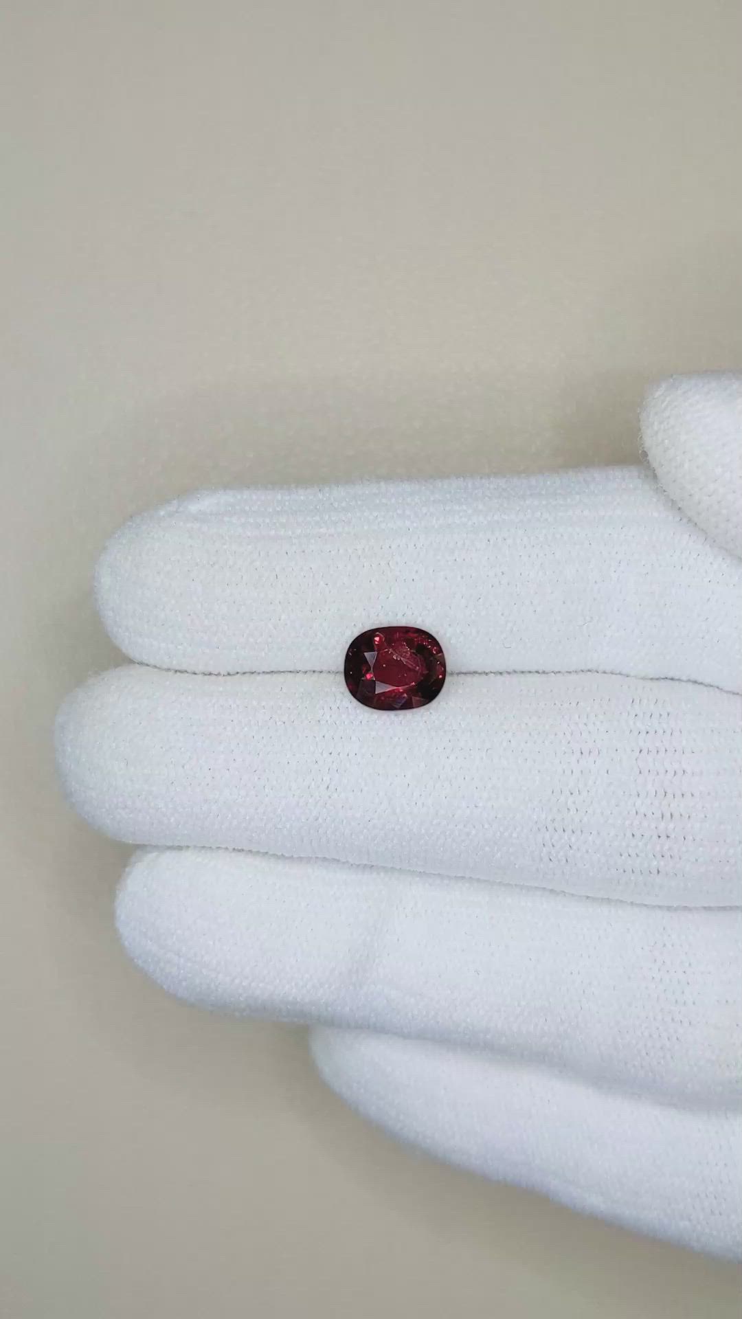 1.48 Ct. Red Spinel from Burma (Myanmar) Size Video