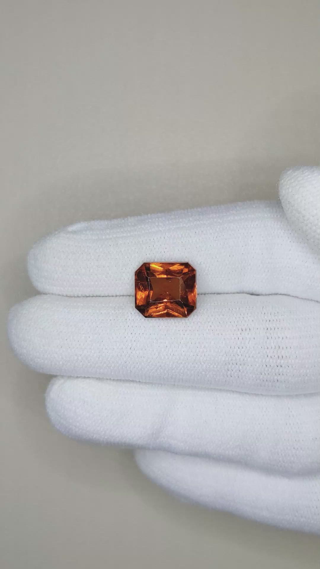 5.25 Ct. Hessonite Garnet from Madagascar Size Video
