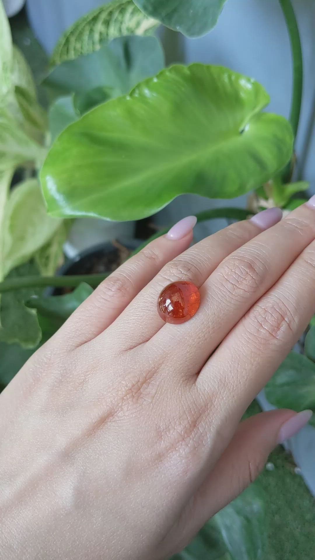 16.01 Ct. Cabochon Spessartite Garnet from Madagascar Size Video