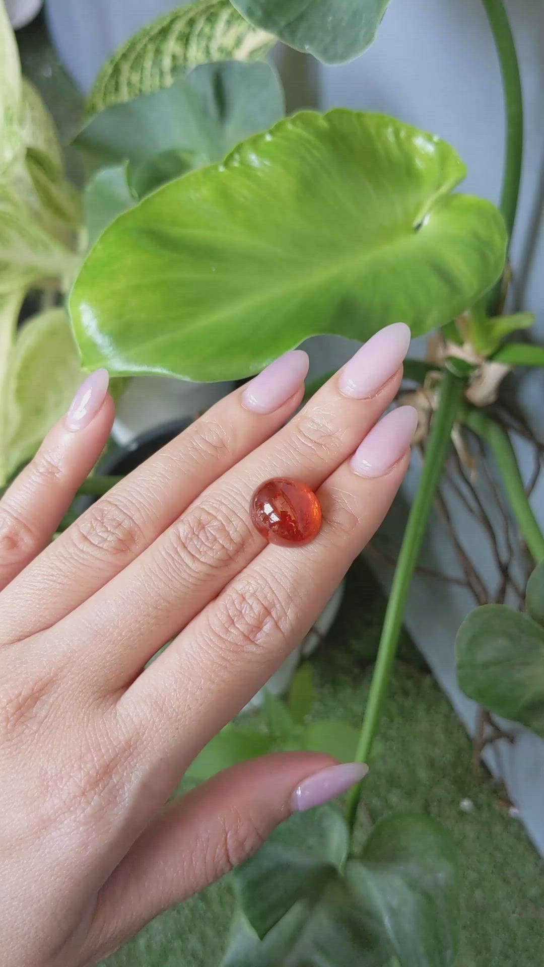 16.01 Ct. Cabochon Spessartite Garnet from Madagascar Size Video