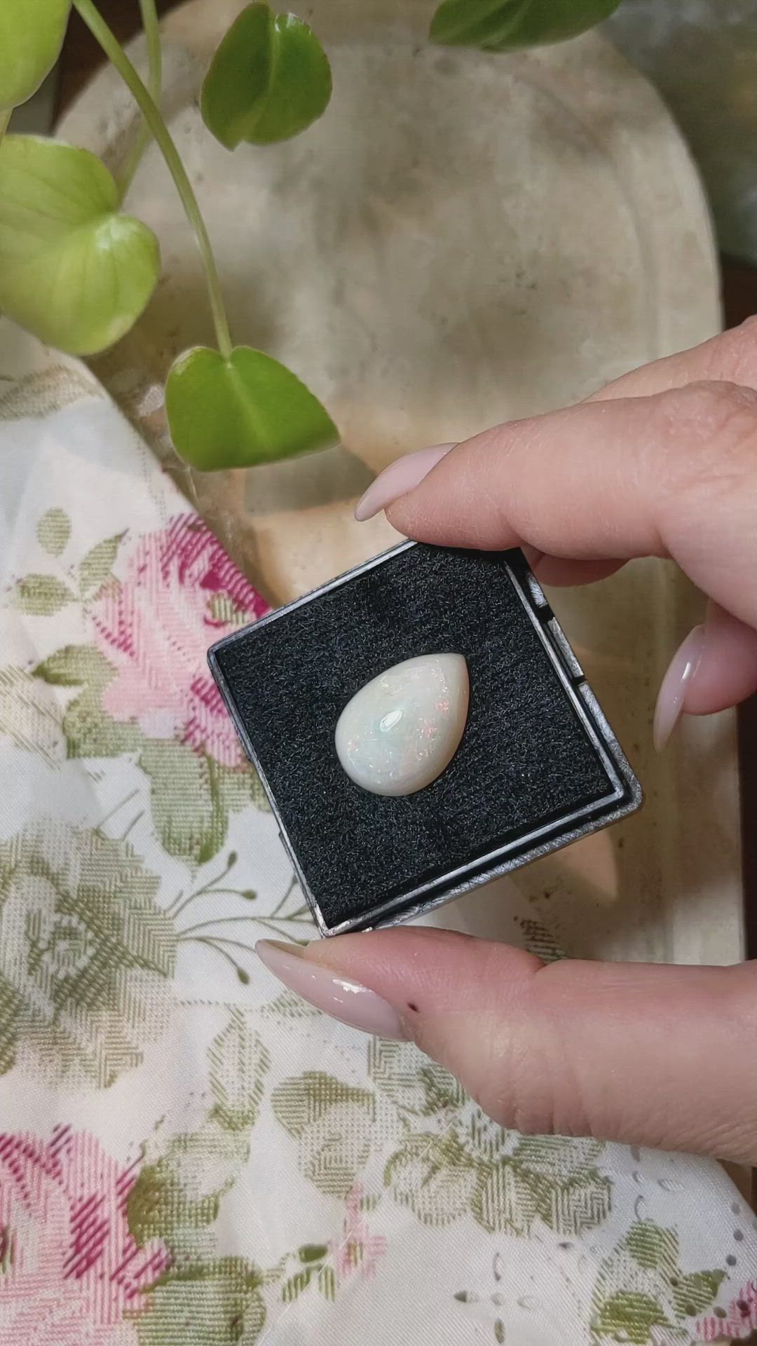 10.32 Ct. Cabochon White Opal from Ethiopia Size Video