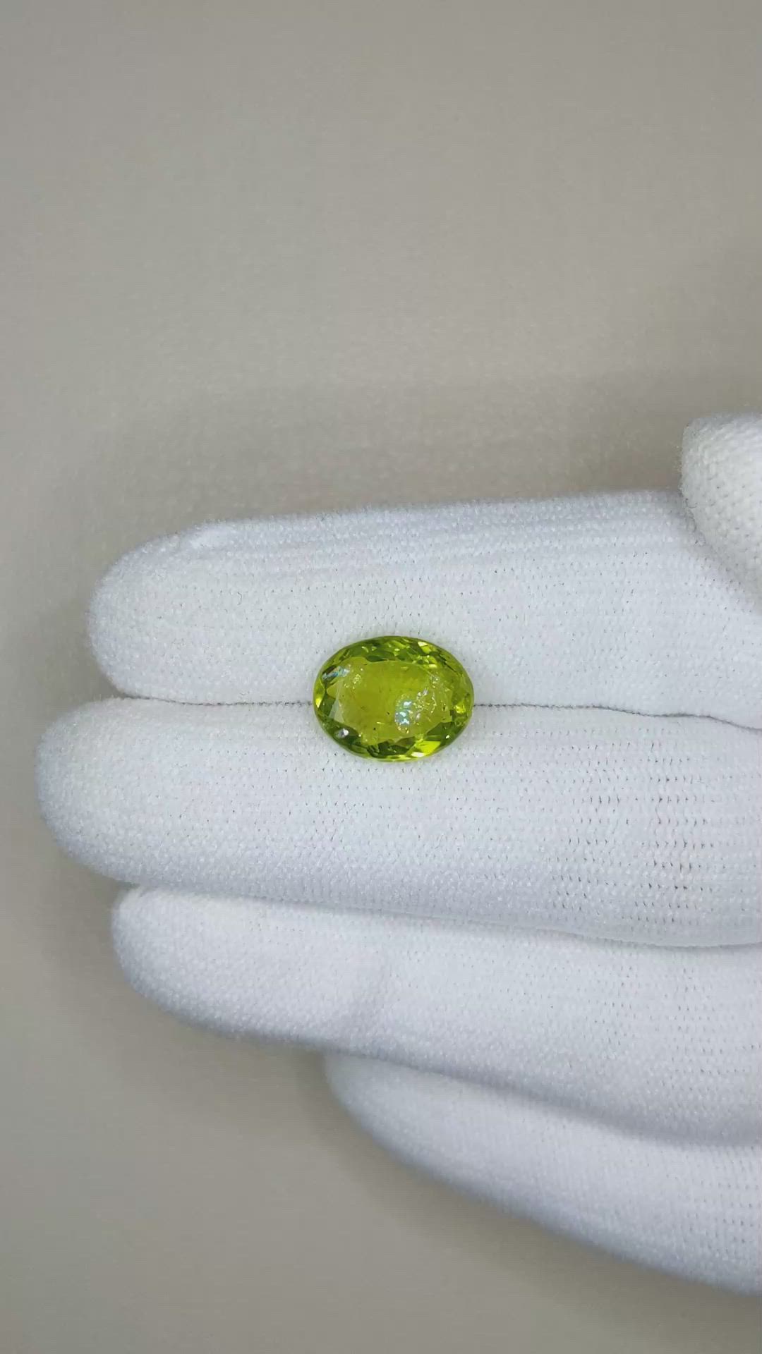3.75 Ct. Peridot from Burma (Myanmar) Size Video