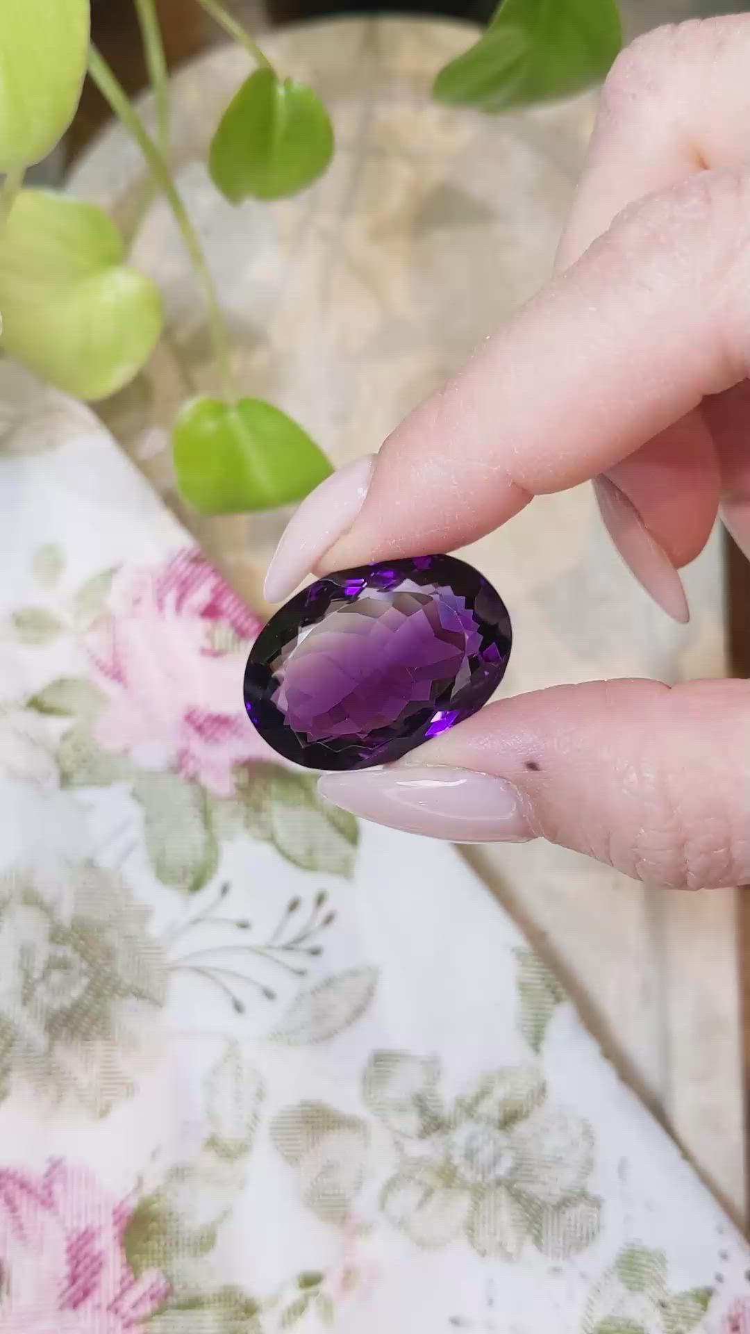 36.70 Ct. Amethyst from Brazil Size Video