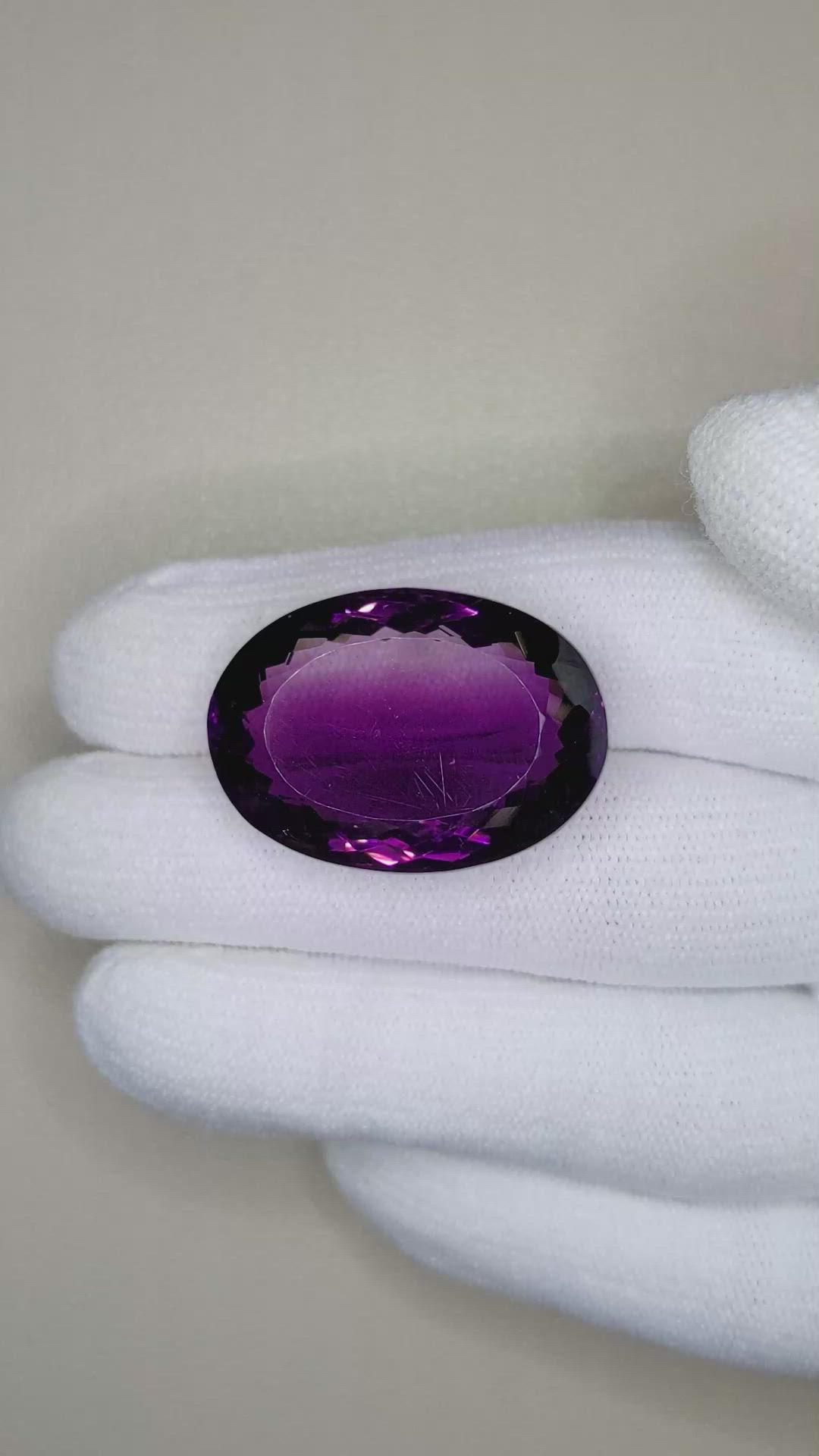 36.70 Ct. Amethyst from Brazil Size Video