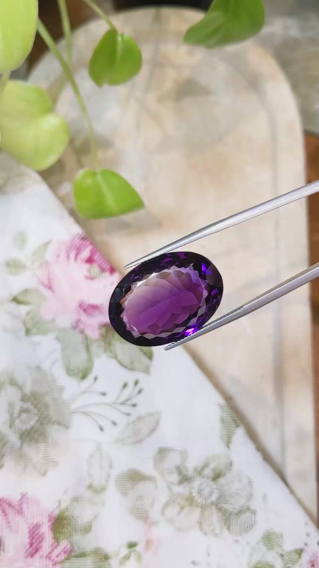 36.70 Ct. Amethyst from Brazil Size Video