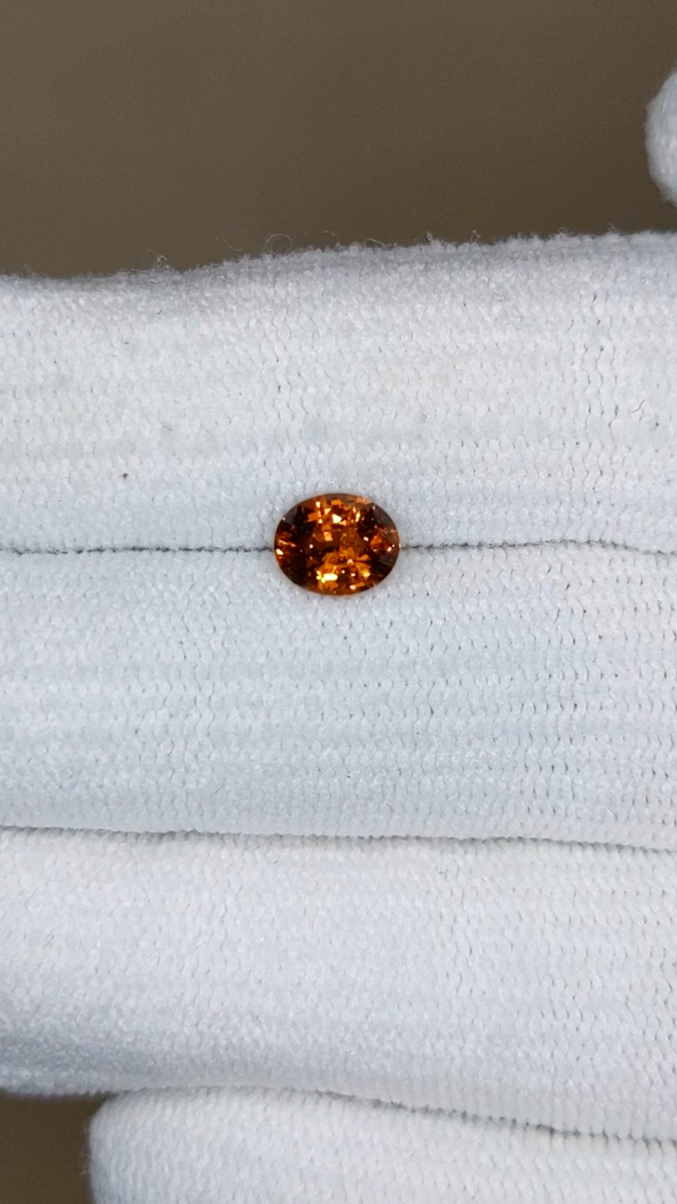0.80 Ct. Hessonite Garnet from Ceylon (Sri Lanka) Size Video