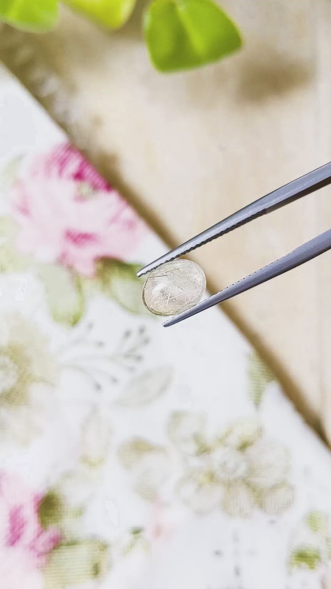 1.89 Ct. Cabochon Rutilated Quartz from Brazil Size Video