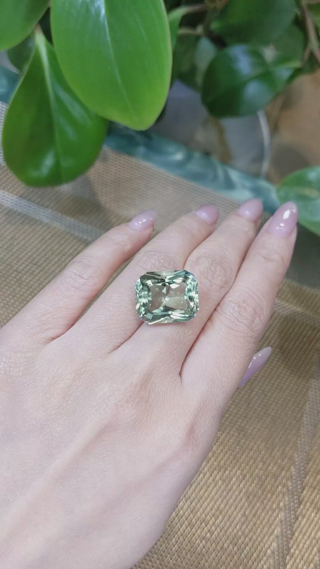 18.83 Ct. Prasiolite from Brazil Size Video