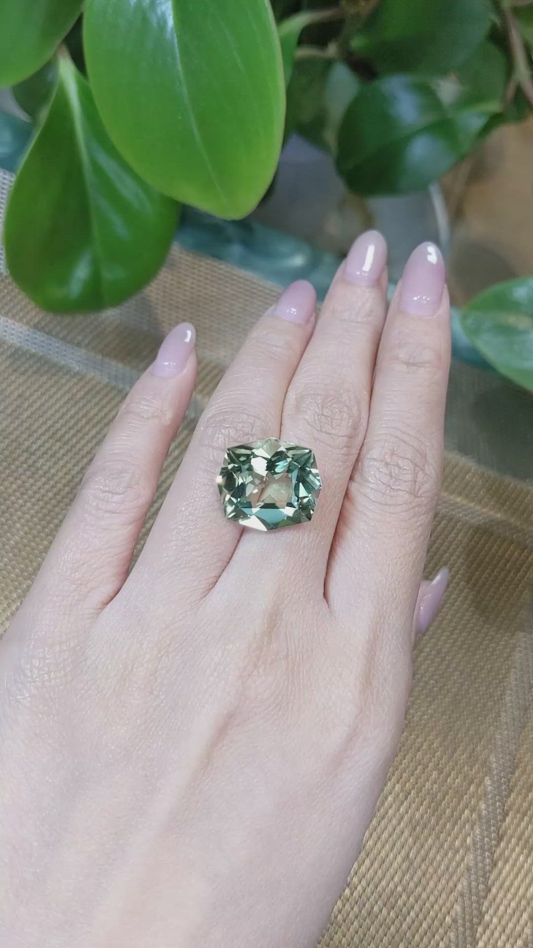16.03 Ct. Prasiolite from Brazil Size Video