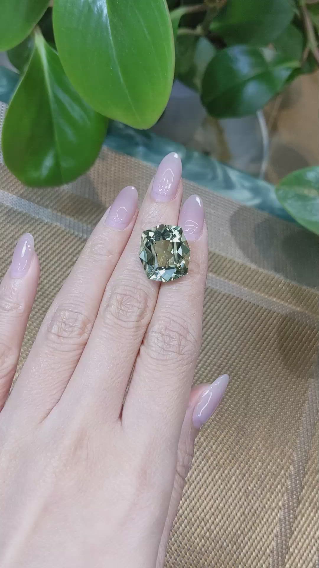 16.03 Ct. Prasiolite from Brazil Size Video