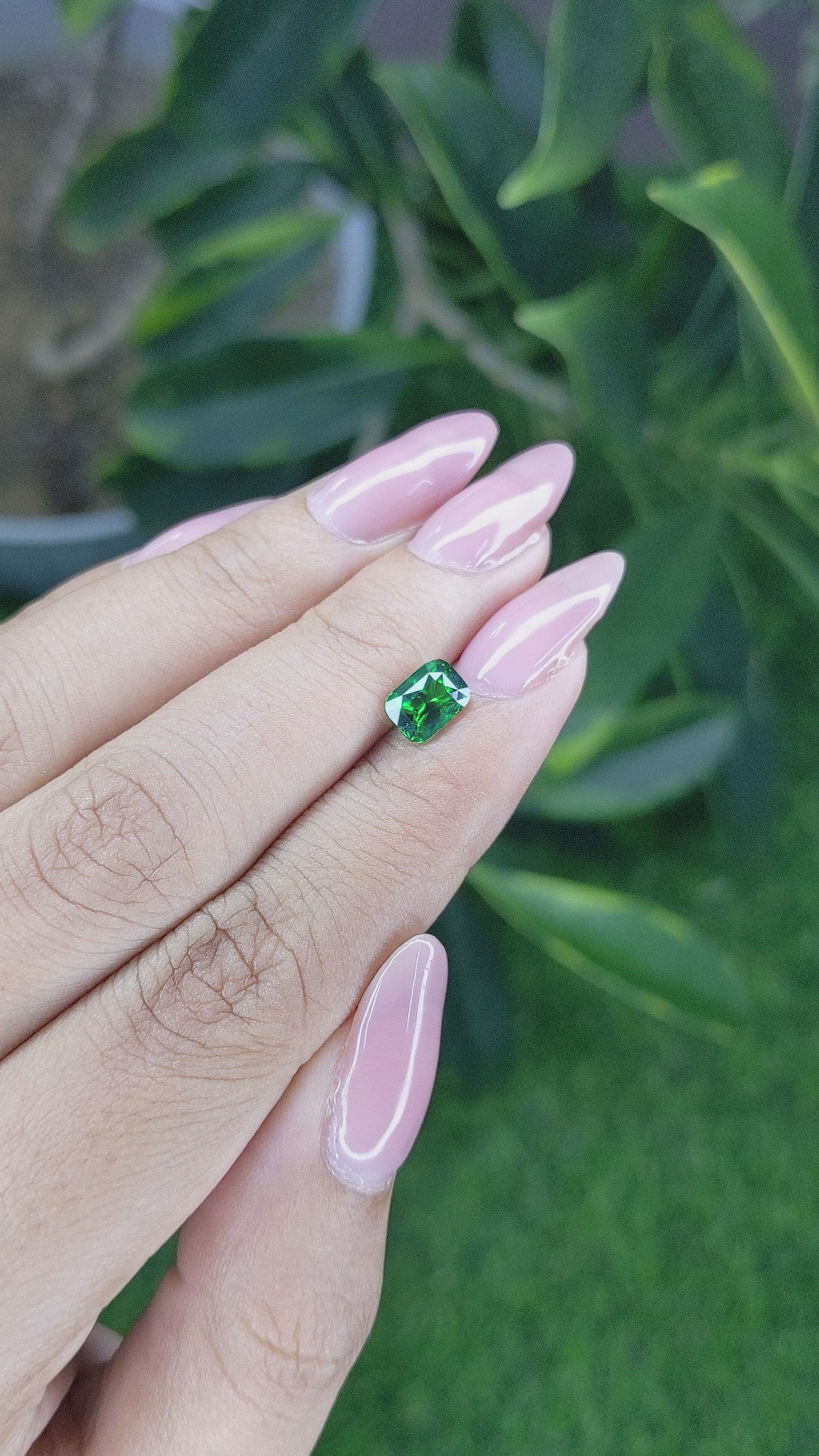 1.09 Ct. Tsavorite Garnet from Tanzania Size Video