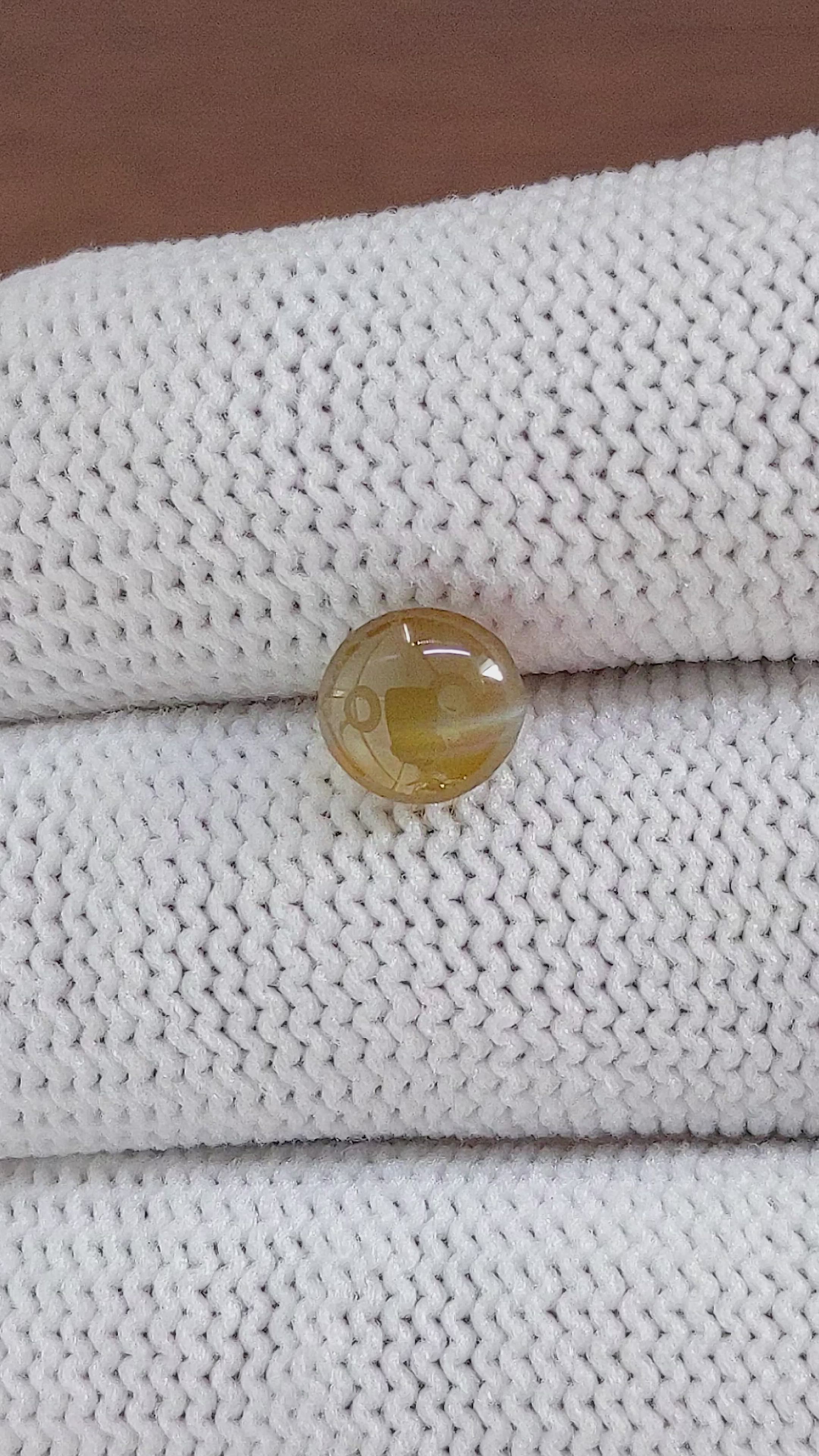 1.92 Ct. Cabochon Chrysoberyl from Ceylon (Sri Lanka) Size Video